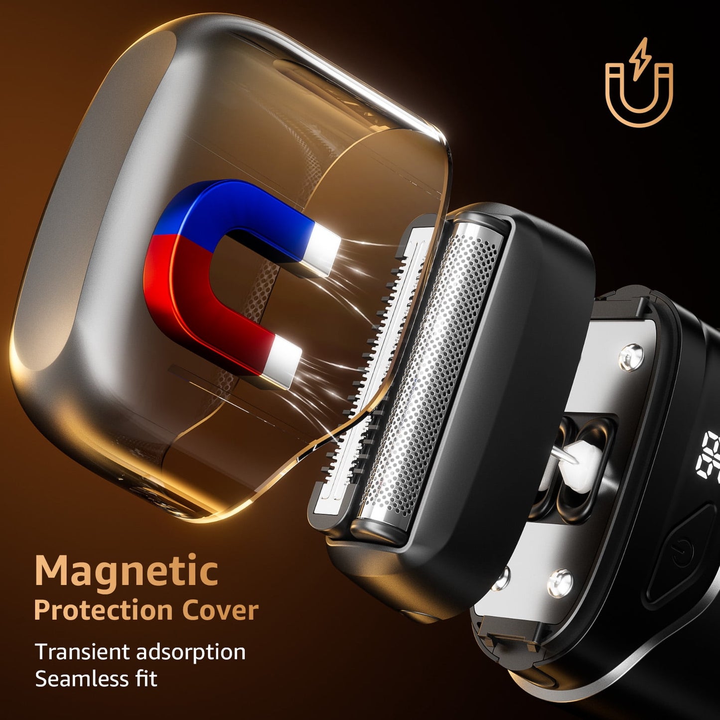 Nogroa Electric Foil Shaver for Men, Double Floating Blade Mini Electric Razor IPX7 Waterproof LED Display