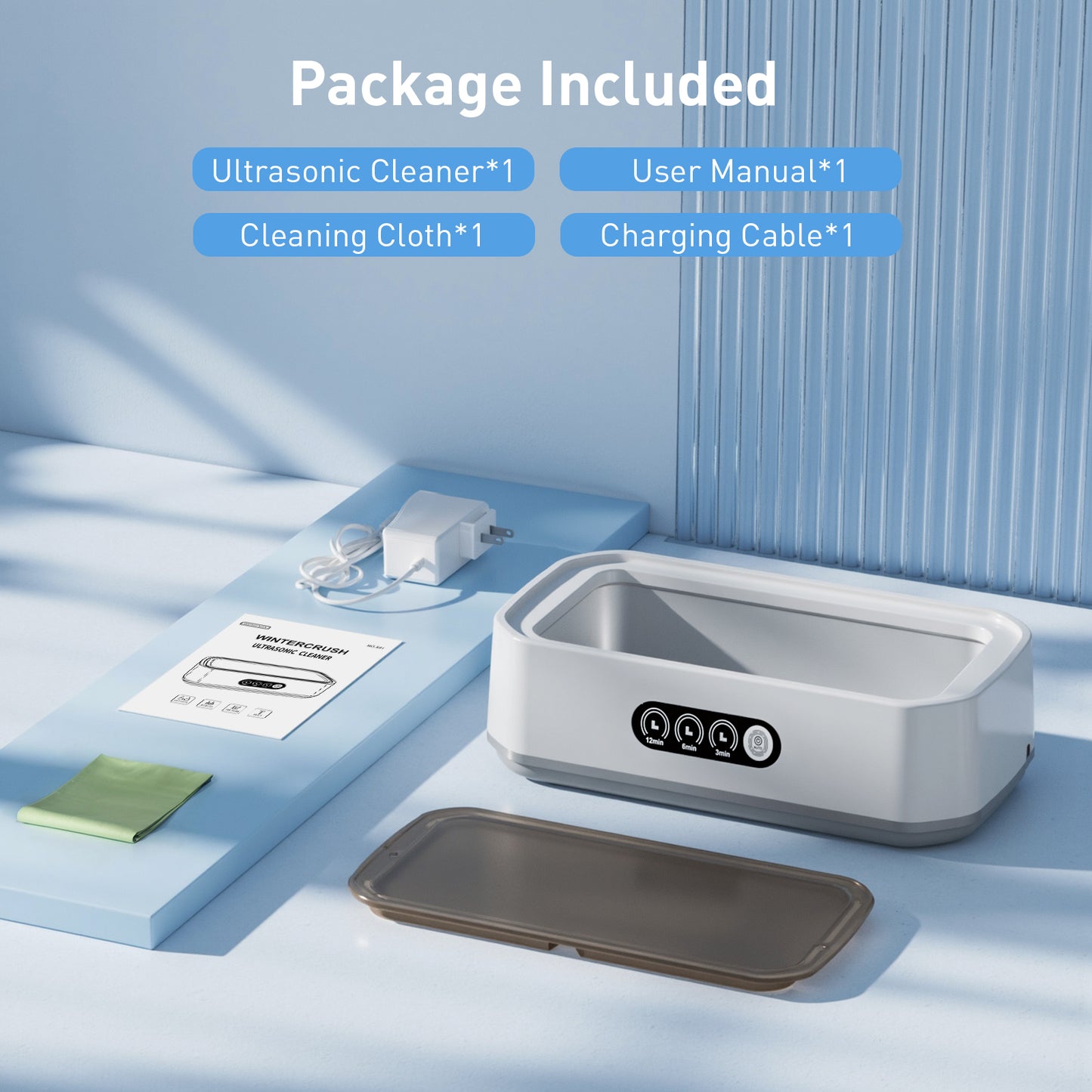 KOPEXY Ultrasonic Jewelry Cleaner, 50KHz Ultrasonic Cleaner Machine for Jewelry, Rings, Glasses, Watch Strap, 3 Cleaning Modes with Digital Timer, 22oz, 304 Stainless Steel Water Tank