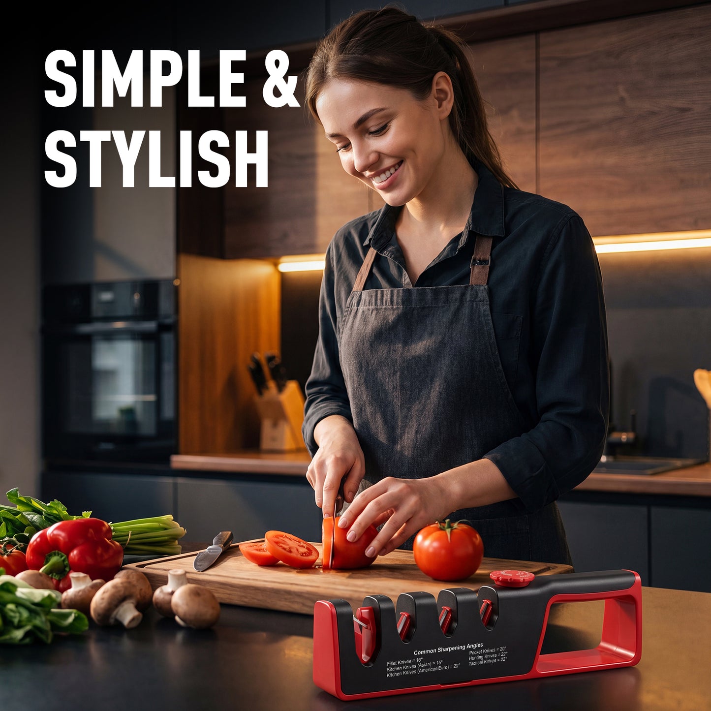 Arenviy 4-in-1 Knife Sharpener, 6 Precision 4-Stage Kitchen Knife Sharpener, Helps Repair, Restore, Polish Blades, Fits Most Knives and Scissors