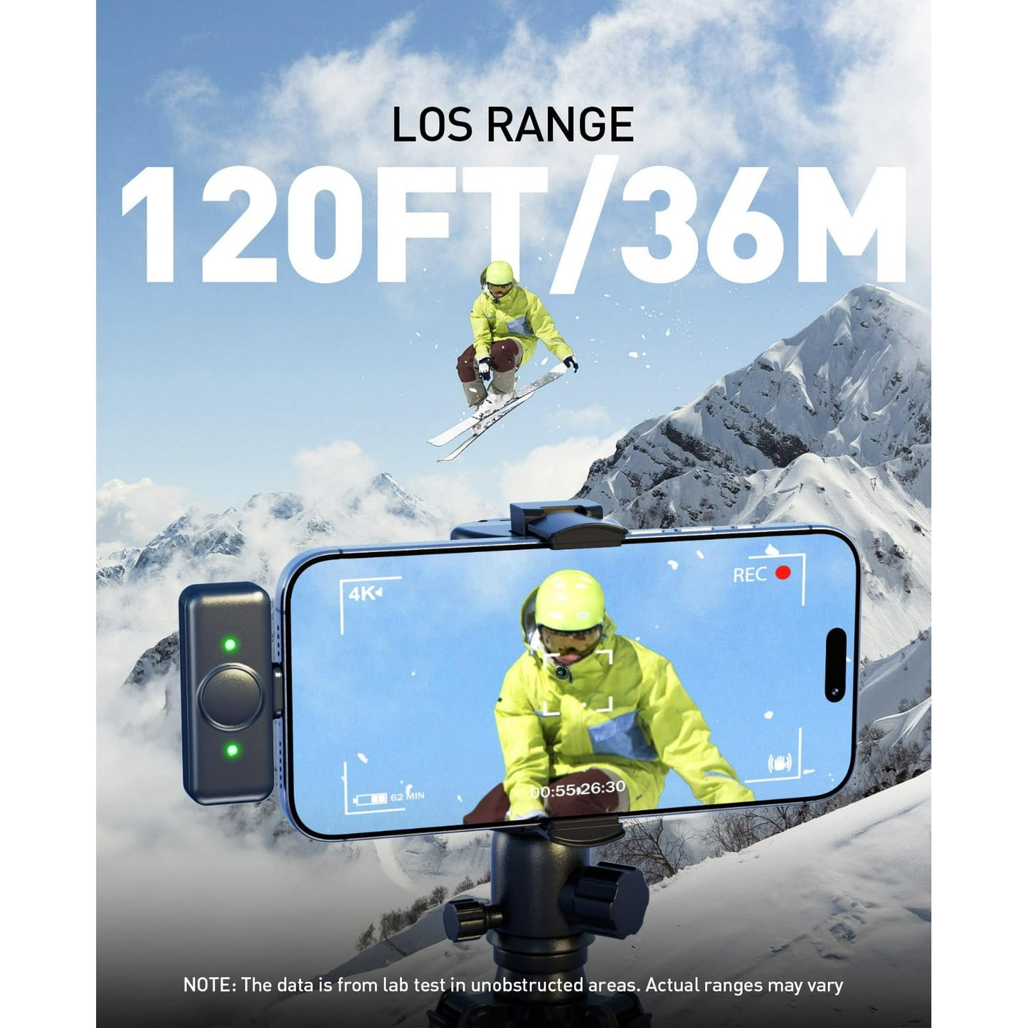 Skdwakiz Wireless Lavalier Microphone: Plug and Play Mini Mic for iPhone & Android, Magnetic Clip Lapel Microphone with Noise Canceling/Real Time Monitoring for Video Recording