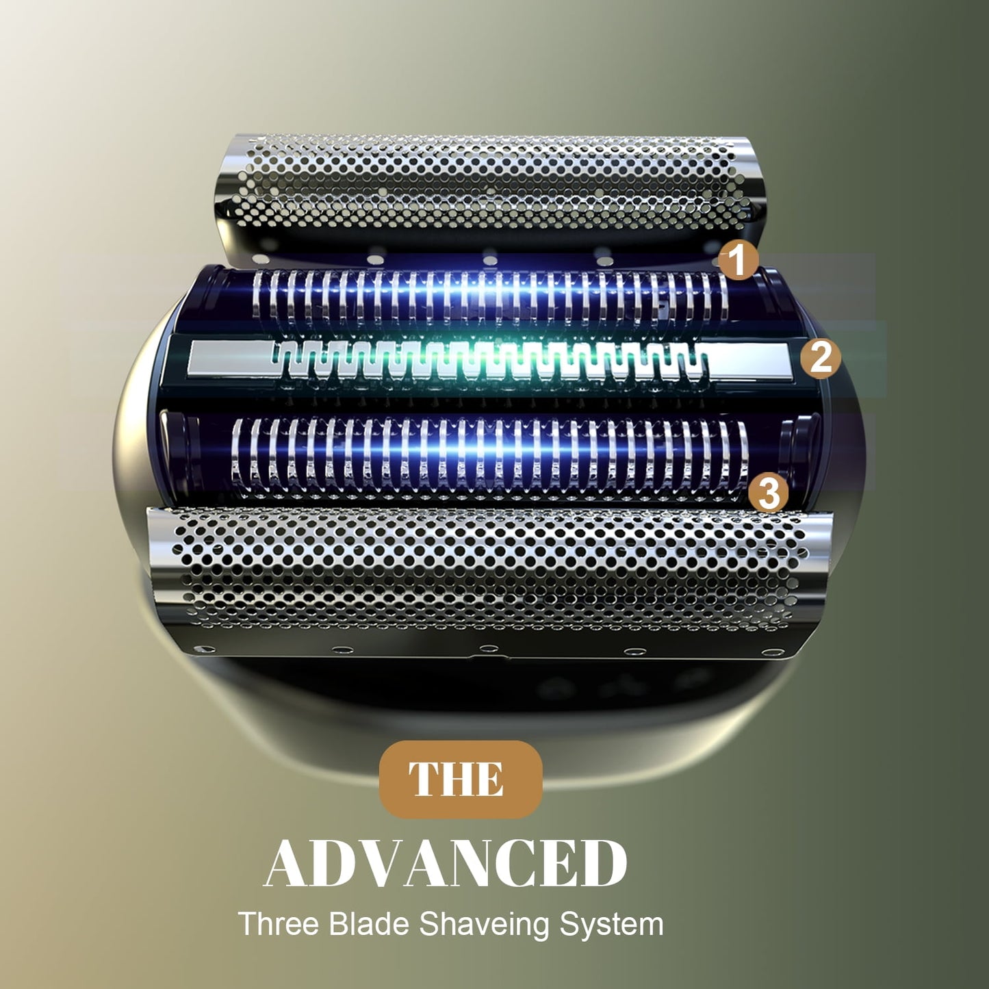 Nogroa Electric Foil Shaver for Men, Mini Electric Razor with 3 Blade Heads Floating Head IPX7 Waterproof