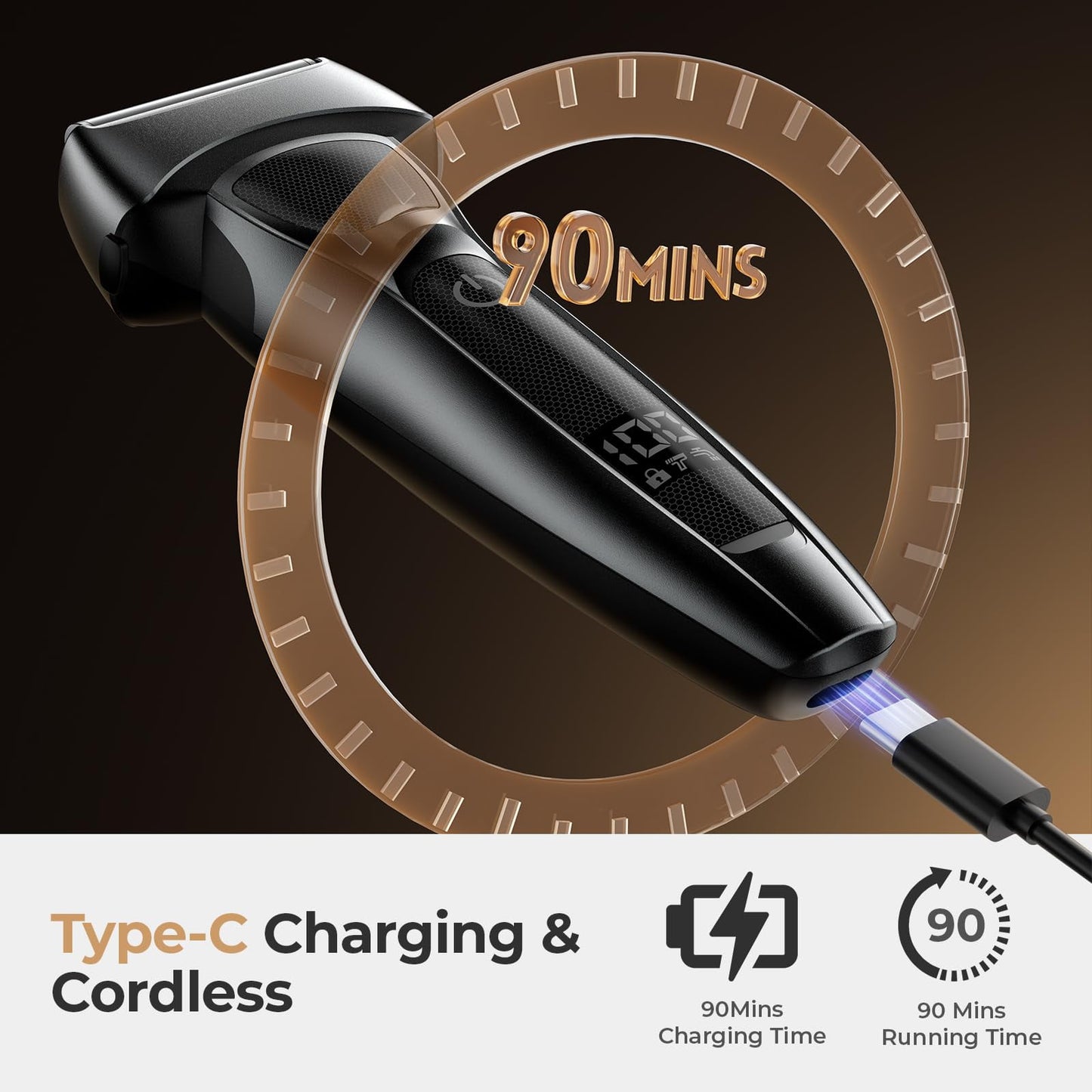 Skdwakiz Electric Razor for Men: Professional Floating Blade Ultra Thin Foil Shaver - Wet/Dry Waterproof Close Shaving - Portable Beard Trimmer with LED Display/Travel Lock/Fast Charge