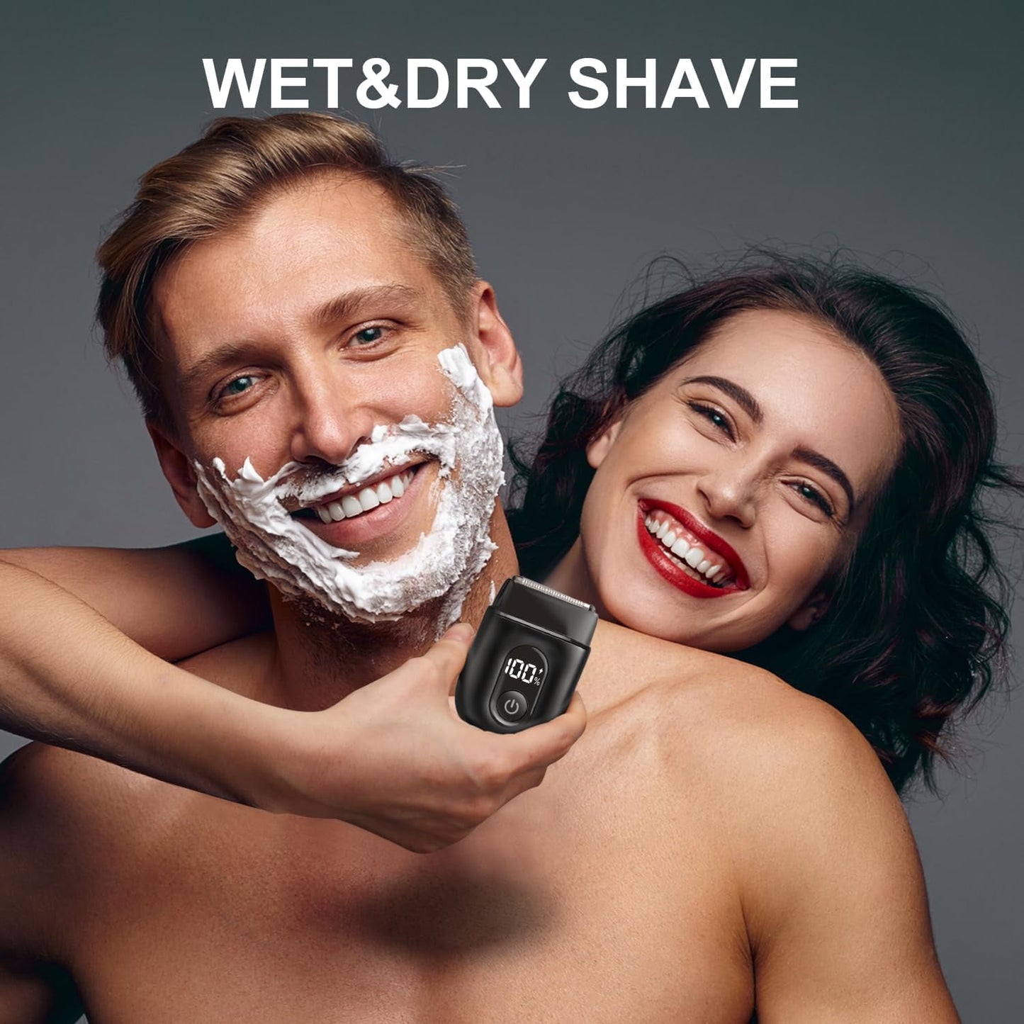 Nogroa Electric Foil Shaver for Men, Cordless Mini Electric Razors with 3 Floating Blades&LED Display, IPX7 Waterproof Wet/Dry Face Shaver, Protable Compact Beard Trimmers for Travel, Type-C Charging