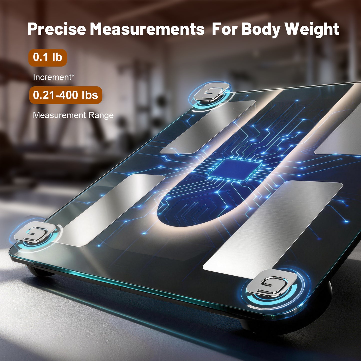 TCVOR Smart Digital Scale for Body Weight with BMI, Body Fat, Muscle Mass, 400Lb - Large LED Display Bathroom Scale with Multi-Frequency BIA, 23 Metrics