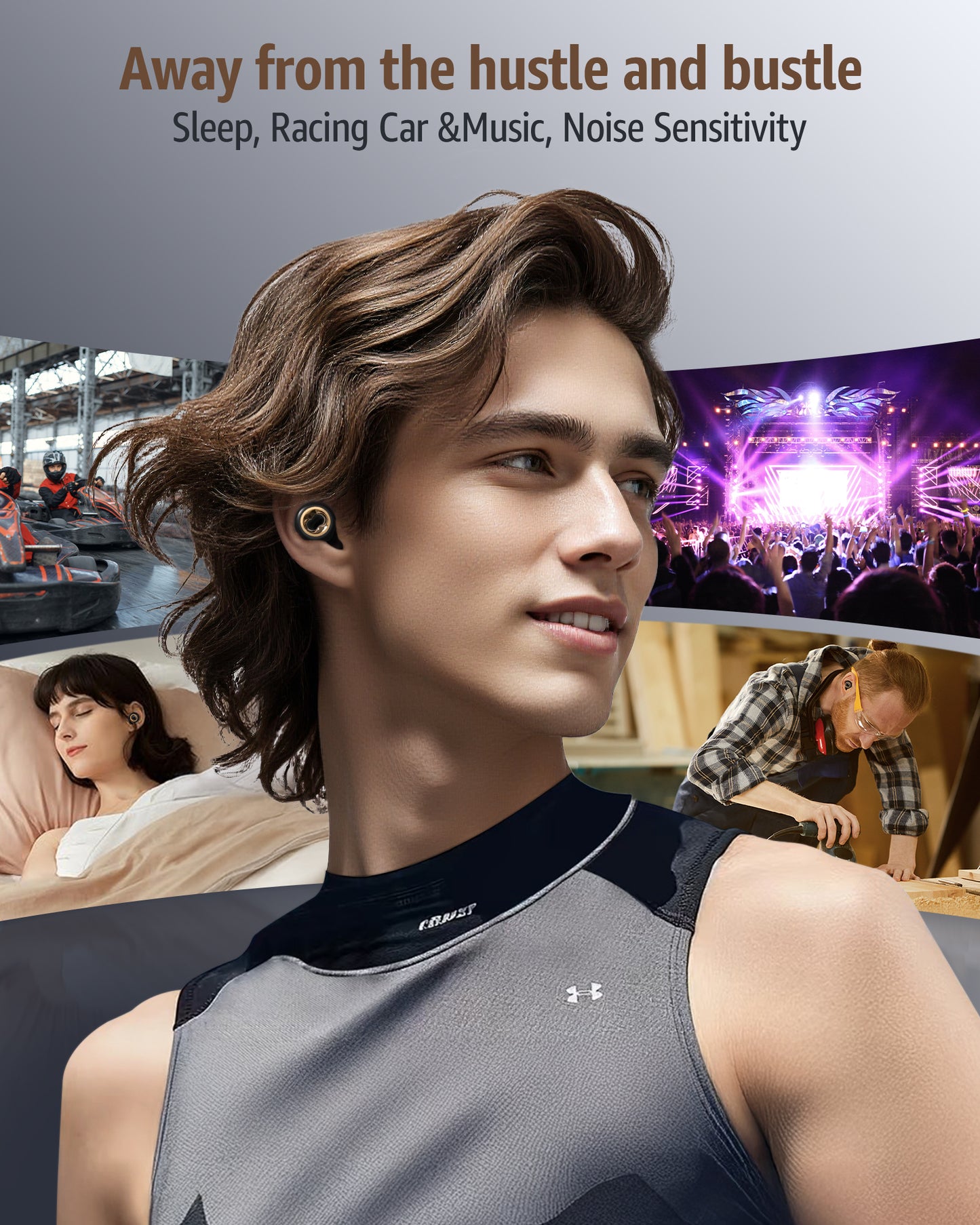 KOPEXY Ear Plugs for Sleeping Noise Cancelling, 45dB Quiet Earbud with 8 Eartips, Soft Reusable Noise-Reducing Earplugs, Silicone Hearing Protection Earplugs for Sleep, Deep Focus, Concert & Travel