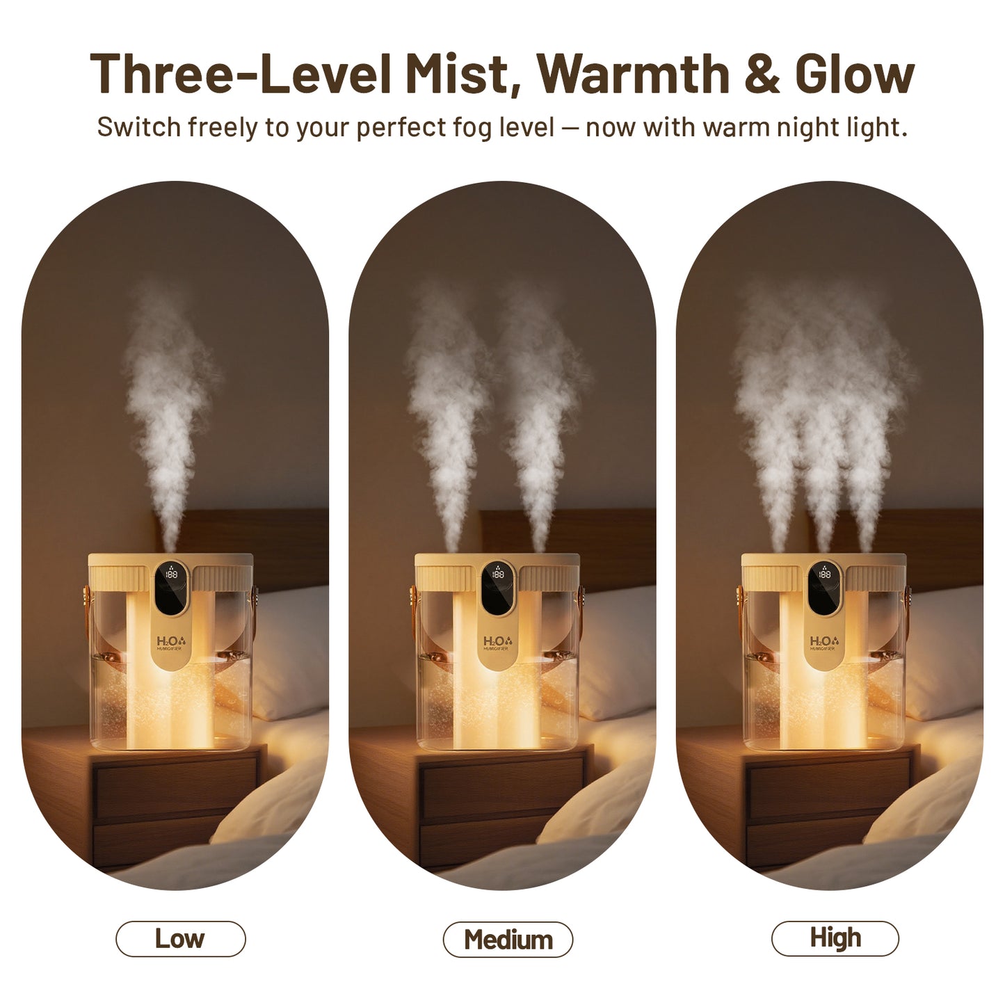 Humidifier for Room, 1.5L Cool Mist Top Fill Air Humidifier with 3 Mist Modes & Night Light, 25dB Quiet Portable Ultrasonic Humidifiers for Home, Bedroom