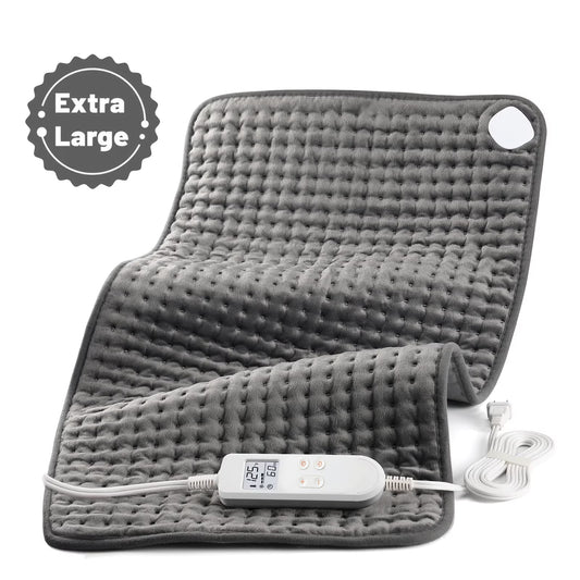 TCVOR Extra Large Heating Pad for Deep Heat and Comfort, 17" x 33" Super Soft Flannel Electric Heating Pad with 6 Heat Settings, 6 Timer Auto Shut Off, Machine Washable
