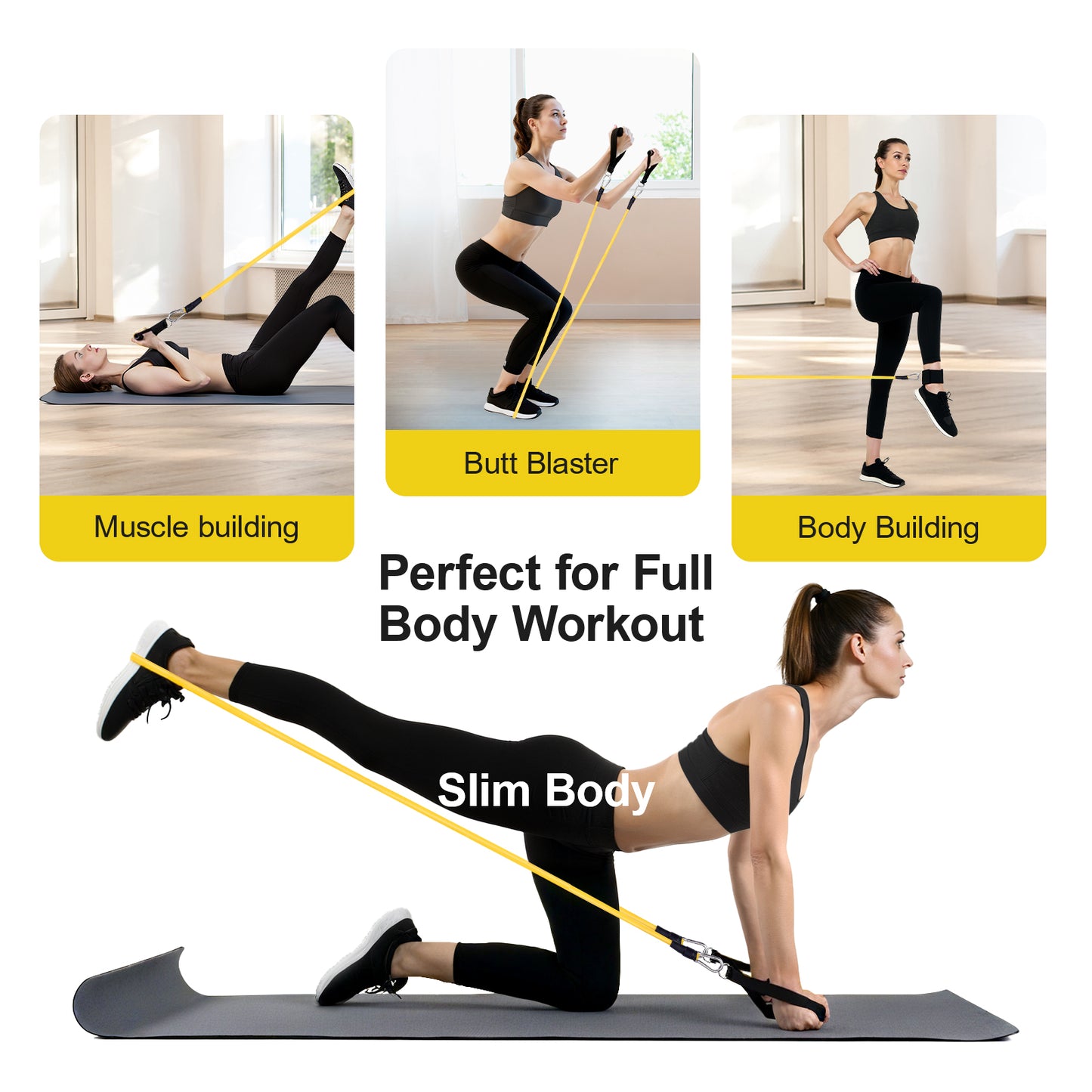 TCVOR Resistance Bands Set, Exercise Bands Up to 150lb for Working Out, Fitness Bands with Door Anchor & Handles for Men and Women, Strength Training Home Workouts Gym Equipment