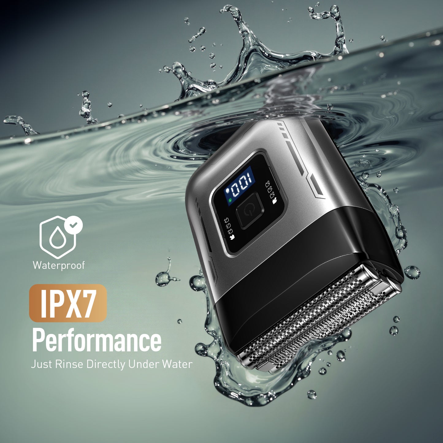 Nogroa Electric Shaver for Men: Replaceable 2 in 1 Shaver Trimmer - Mini Electric Foil Razor for Beard/Face Rechargeable USB-C - IPX7 Waterproof Professional Cordless Beard Trimmer for Travel & Home