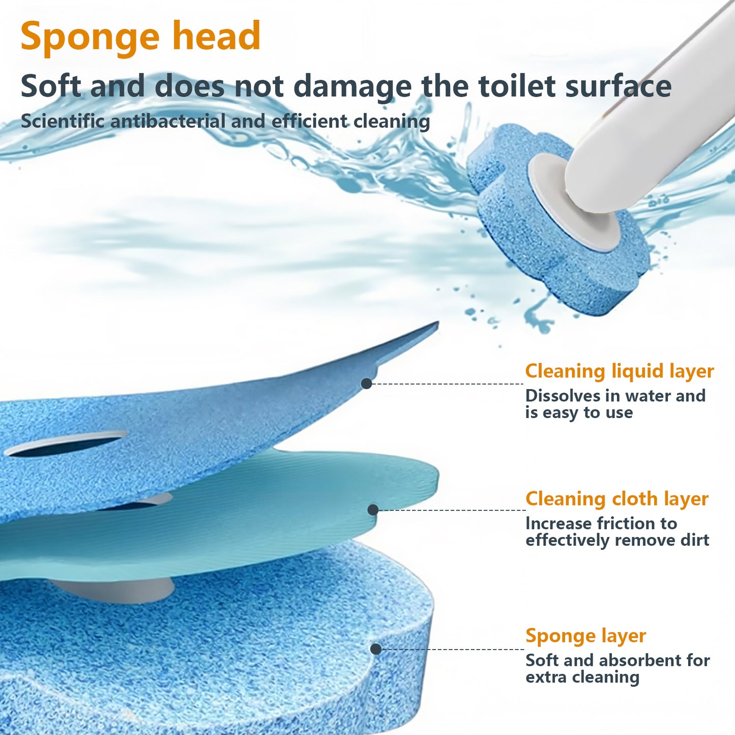 Skdwakiz Disposable Toilet Brush and Holder Set, Toilet Bowl Cleaner Wands with 56 Cleaner Refills, Disposable Cleaning Tools for Toilet, Bathroom Cleaning, Bathtub