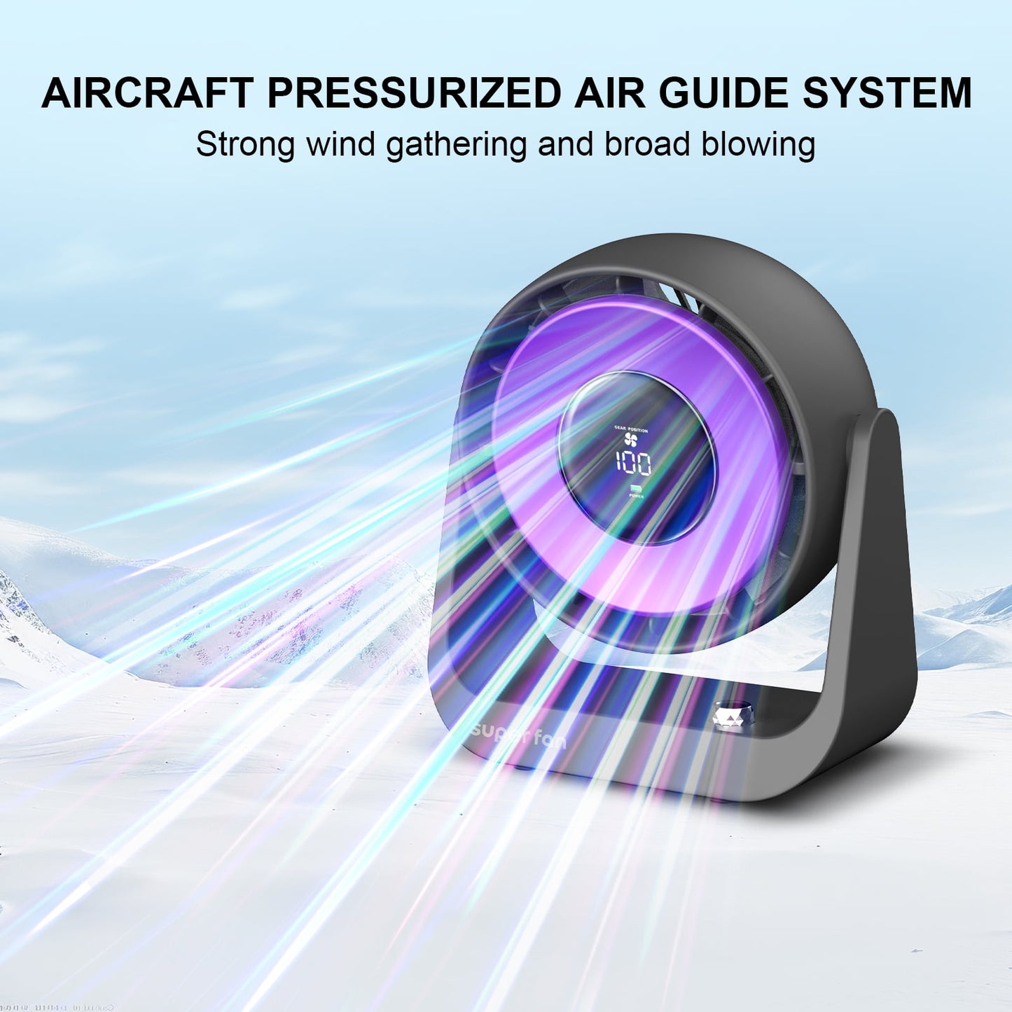Arenviy Small Desk Fan, Portable Tabletop Fan with Smart Digital Display, 100 Speeds Rechargeable Personal Fan for Bedroom Office Home