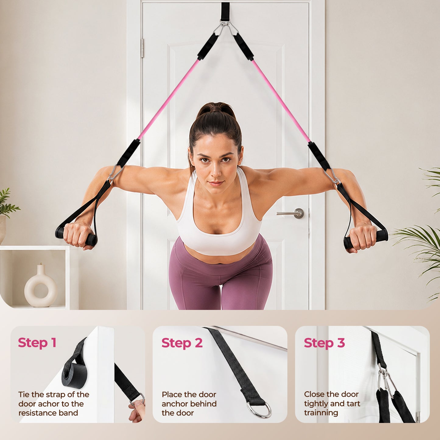 Pilates Bar Kit with Resistance Bands, Adjustable 3-Section Pilates Bar Kit, Stackable Bands Workout Equipment, Suitable for Arms, Waist, Hips & Legs, Home Exercise Fitness Equipment for Women & Men