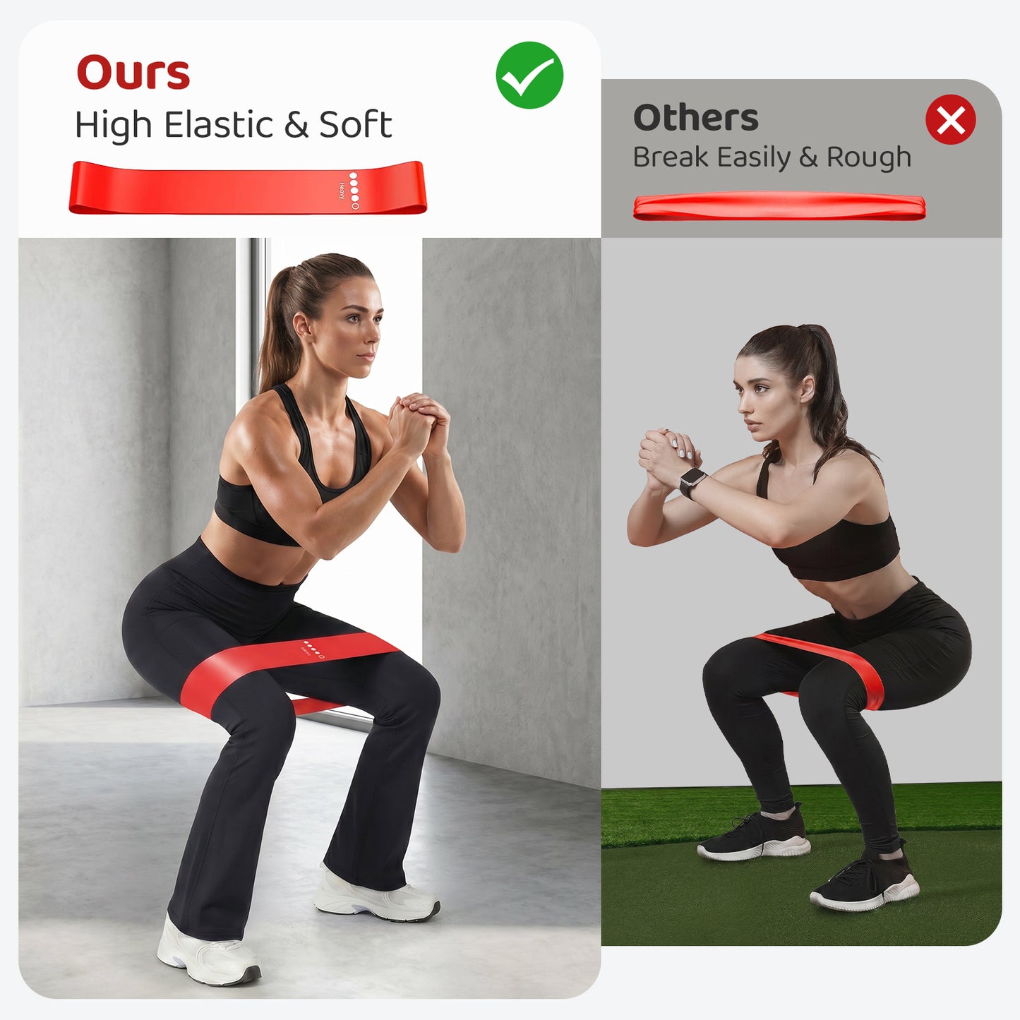 Resistance Bands for Working Out, Exercise Bands for Fitness, Stretching, Yoga, and Strength Training, Indoor &amp; Outdoor Workout Bands for Women, Men, 5 Resistance Levels