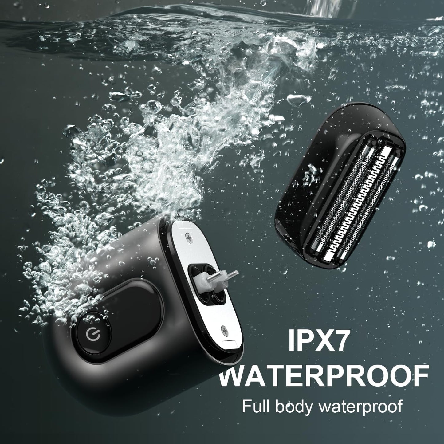 Nogroa Electric Foil Shaver for Men, Cordless Mini Electric Razors with 3 Floating Blades&LED Display, IPX7 Waterproof Wet/Dry Face Shaver, Protable Compact Beard Trimmers for Travel, Type-C Charging