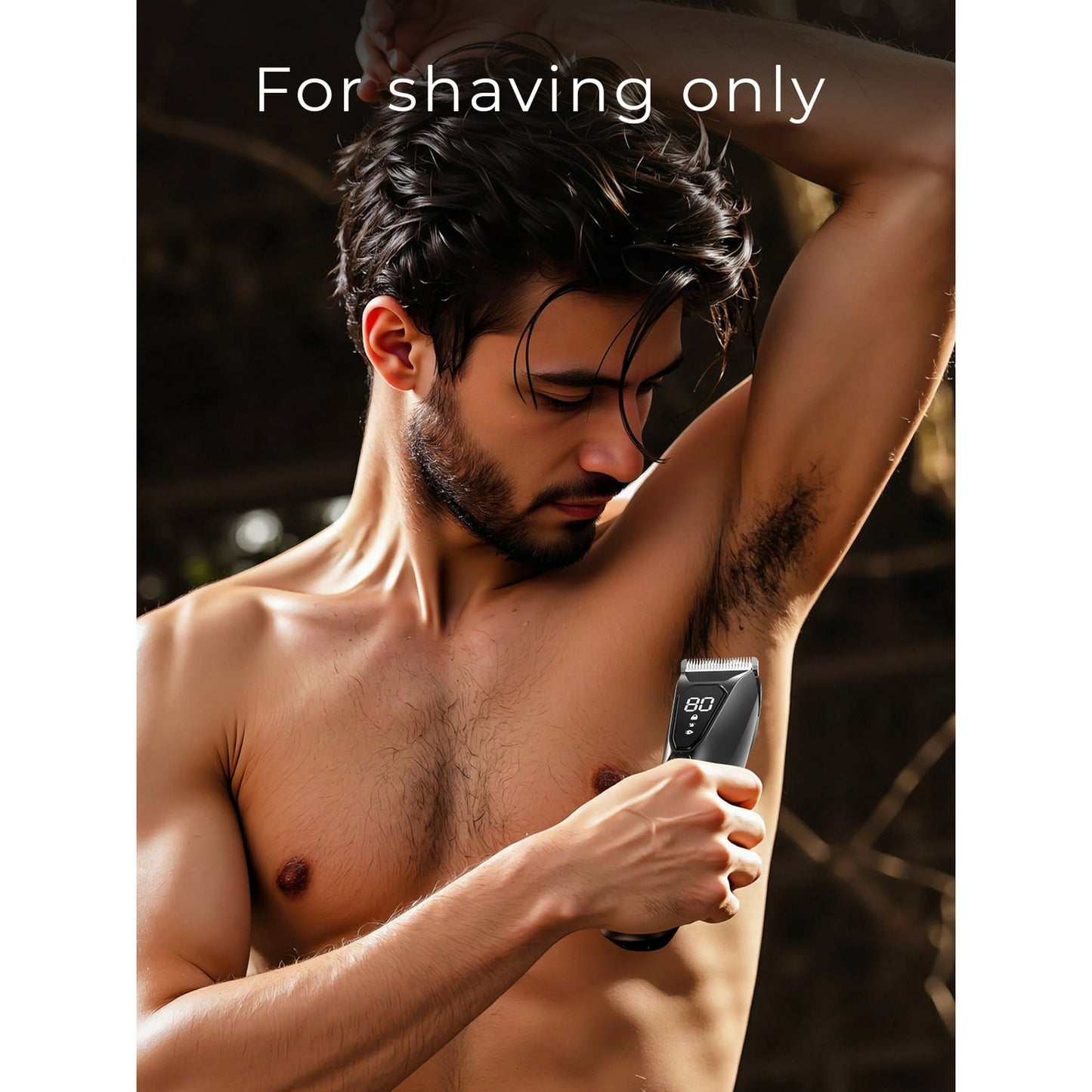 Nogroa Electric Body Hair Trimmer, Groin Trimmer for Men with LCD Display & LED Light, IPX7 Waterproof Ball Shaver Pubic Hair Groomer with Ceramic Blade, USB Recharge Dock, Cordless, 3 Combs