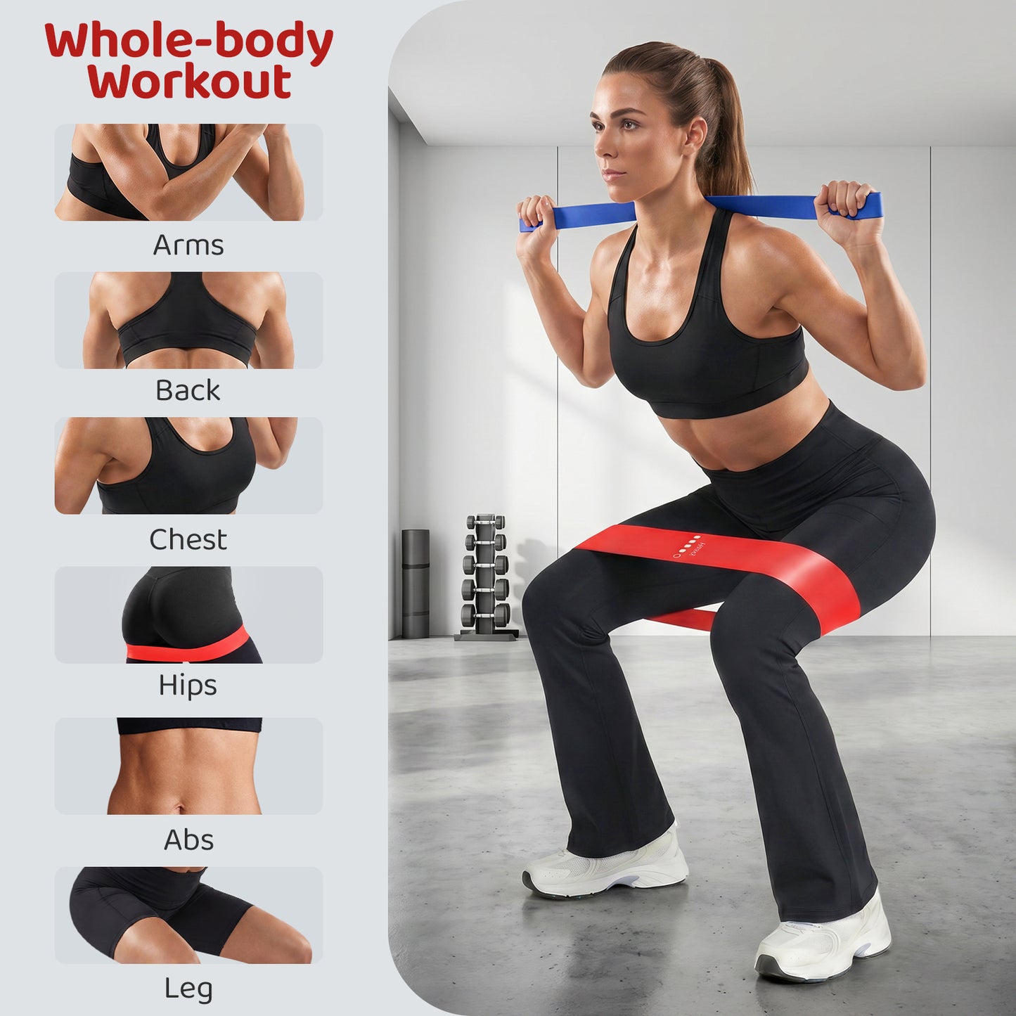 Resistance Bands for Working Out, Exercise Bands for Fitness, Stretching, Yoga, and Strength Training, Indoor &amp; Outdoor Workout Bands for Women, Men, 5 Resistance Levels