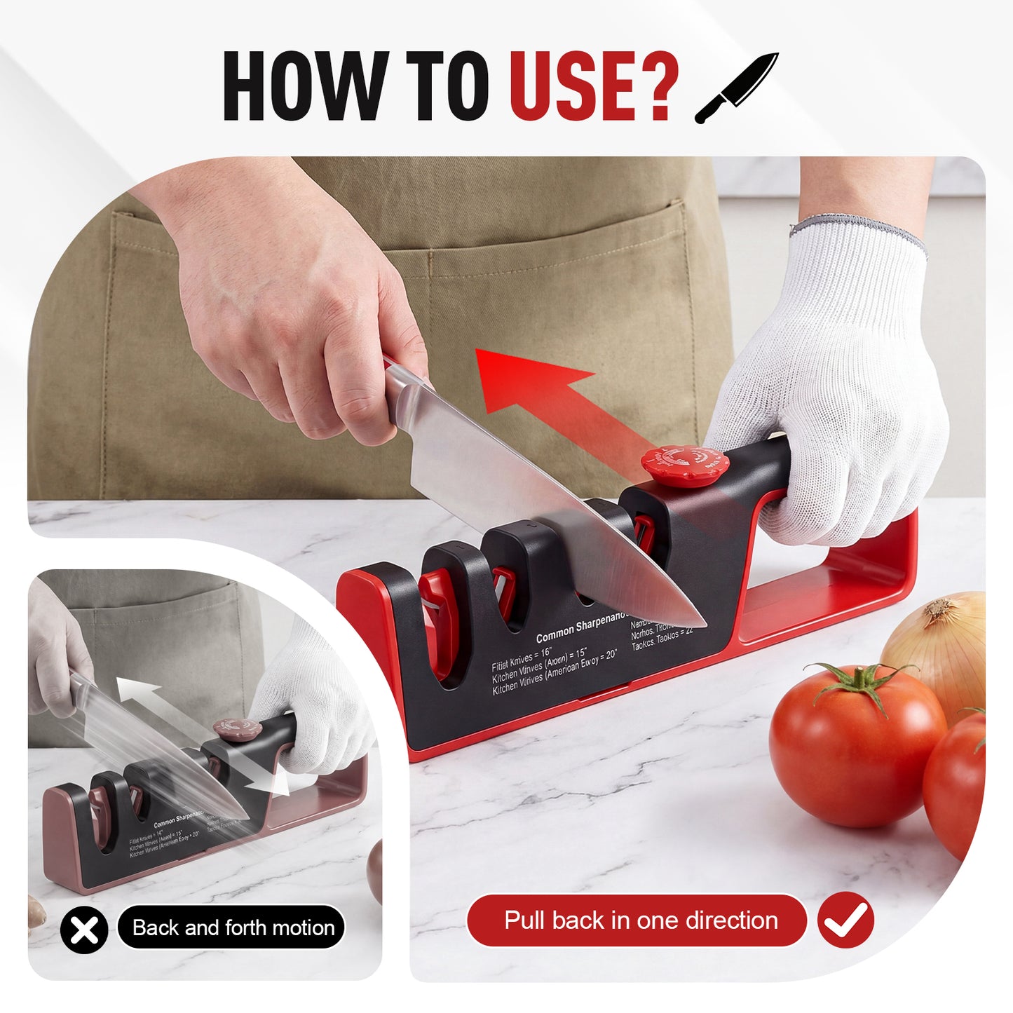 Arenviy 4-in-1 Knife Sharpener, 6 Precision 4-Stage Kitchen Knife Sharpener, Helps Repair, Restore, Polish Blades, Fits Most Knives and Scissors