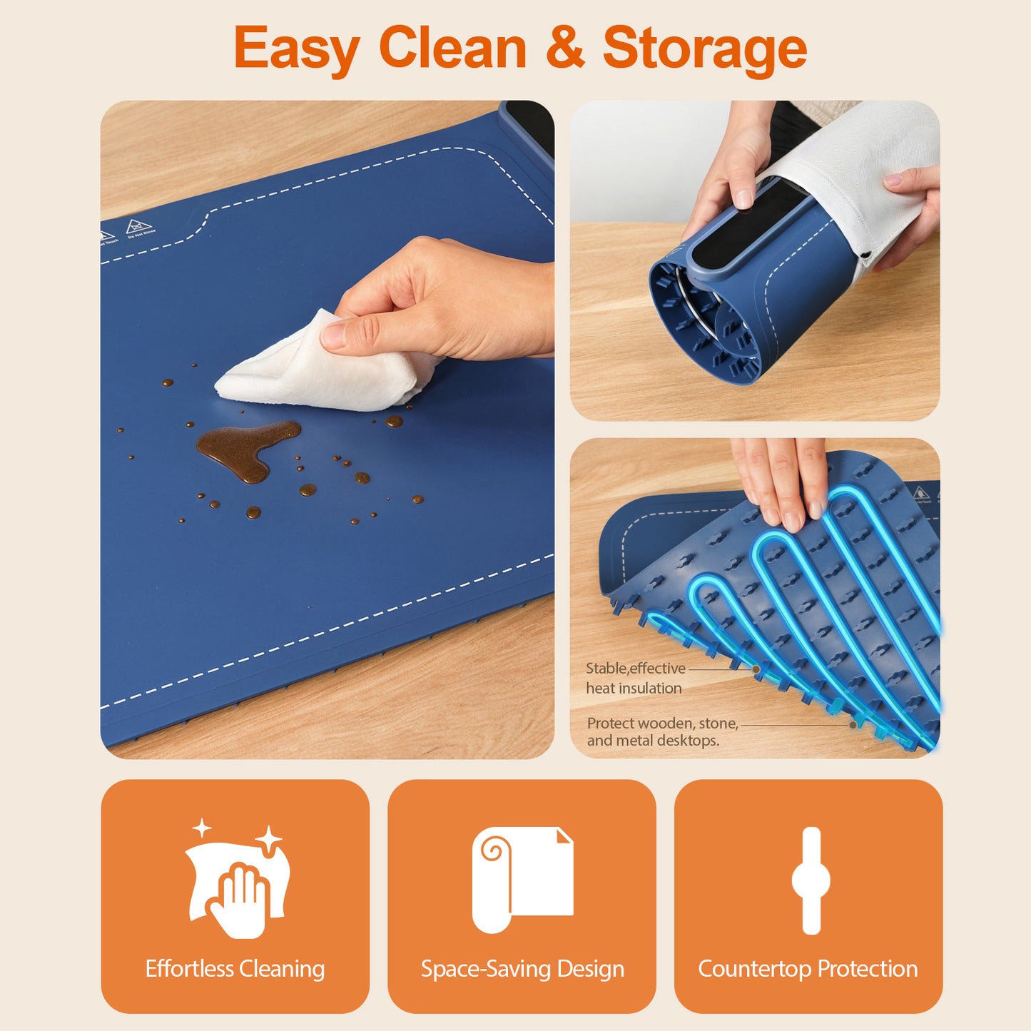 Skdwakiz Electric Warming Tray, Portable Rollable Food Warmer: 9 Temperature Settings - 8s Fast Heating Foldable Hot Plate for Buffet, Party, Family Gatherings, Holiday