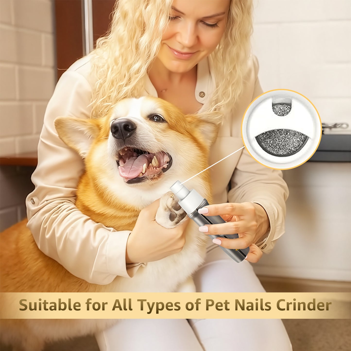 Skdwakiz Dog Grooming Clippers Kit - 4 in 1 Pet Shaver with 4 Comb Guides, IPX4 Waterproof Pet Hair Trimmer with LED Display/Fast Charge/Low Noise for Dogs and Cats