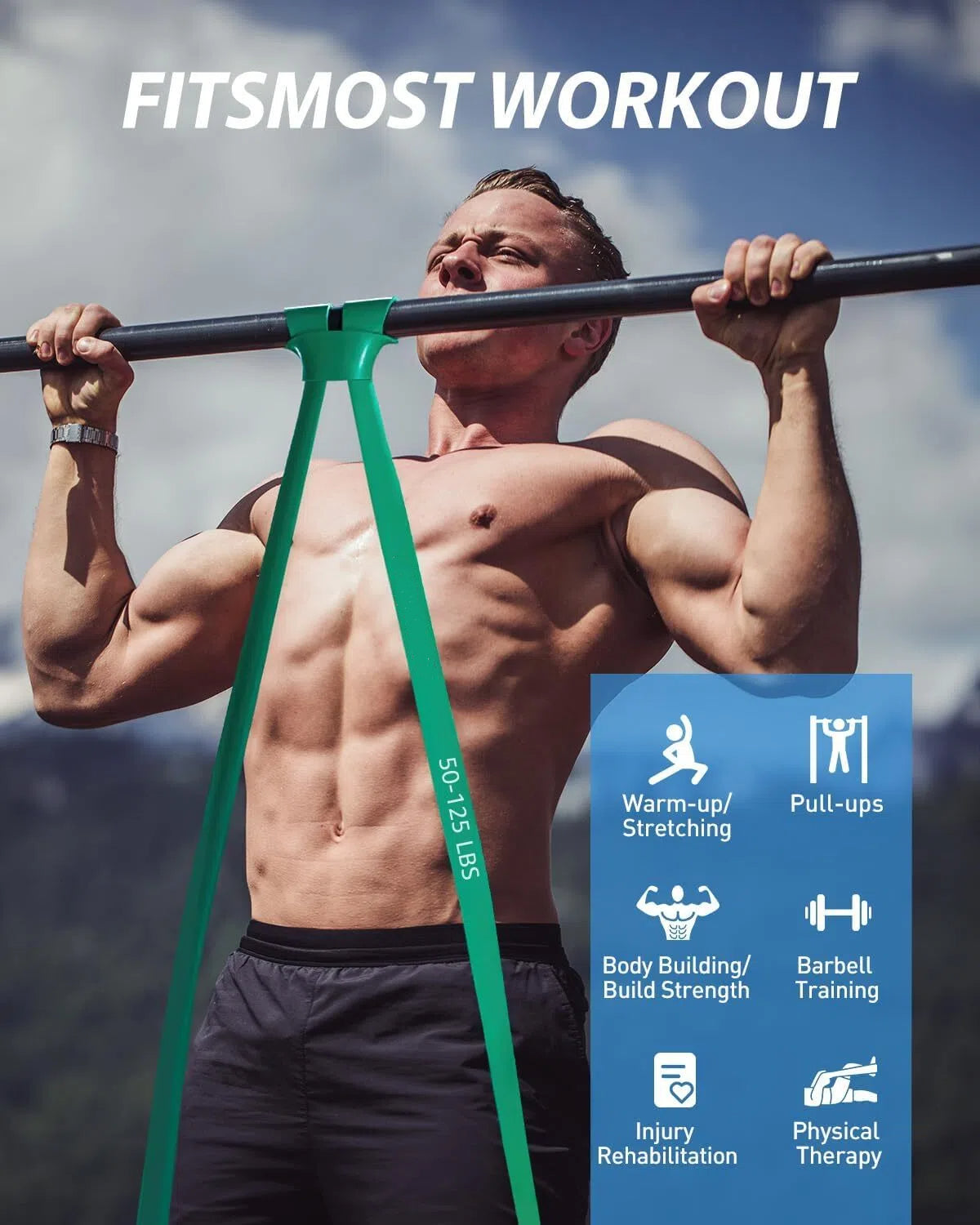 TCVOR Resistance Bands Set (5pcs), Exercise Bands with 5 Resistance Levels-up to 330 lbs, Pull Up Bands for Men & Women, Exercise Workout Bands for Working Out, Body Stretching, Muscle Training