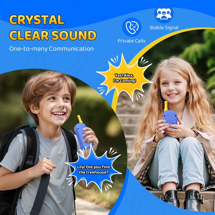 Skdwakiz 2-Pack Kids Walkie Talkies with Flashlight, Children's Telephone Toys, 22 Channels, 3KM Long Range Walkie Talkies for Kids, Christmas & Birthday Gifts for Boys Girls over 3 Years Old