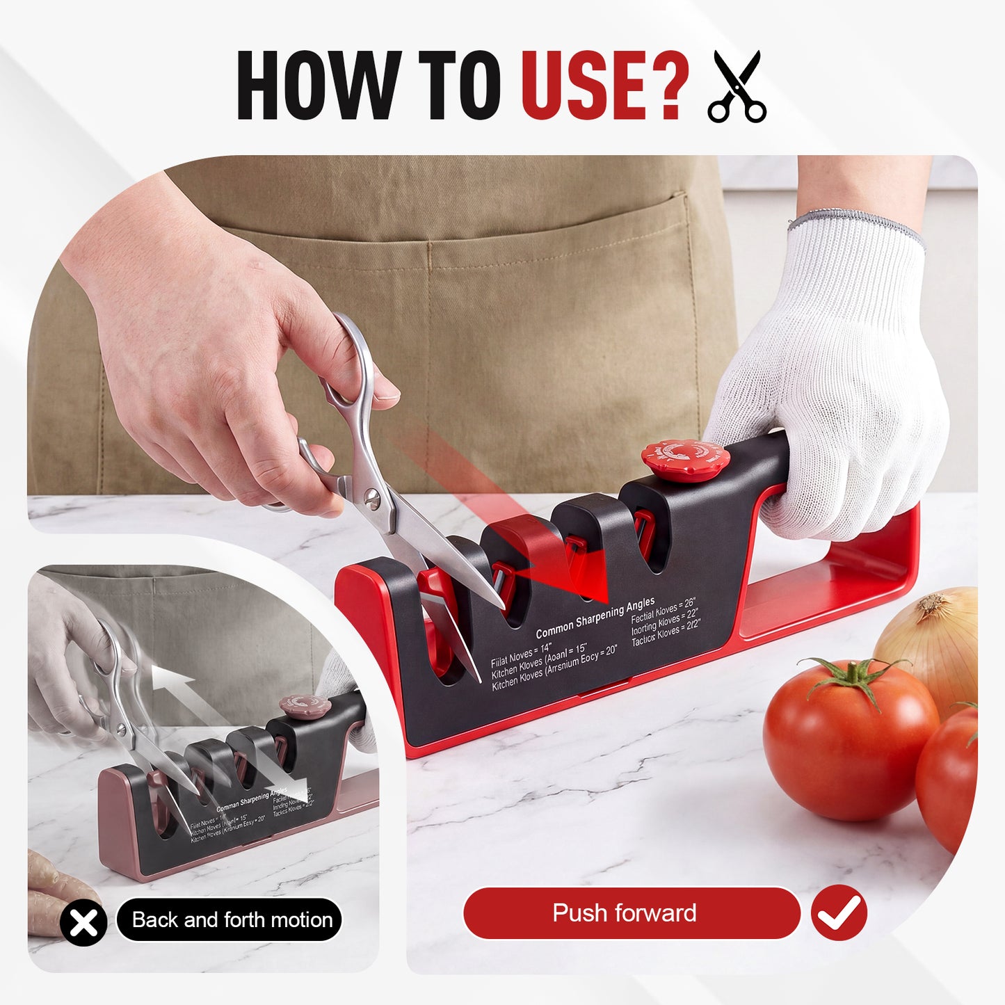 Arenviy 4-in-1 Knife Sharpener, 6 Precision 4-Stage Kitchen Knife Sharpener, Helps Repair, Restore, Polish Blades, Fits Most Knives and Scissors