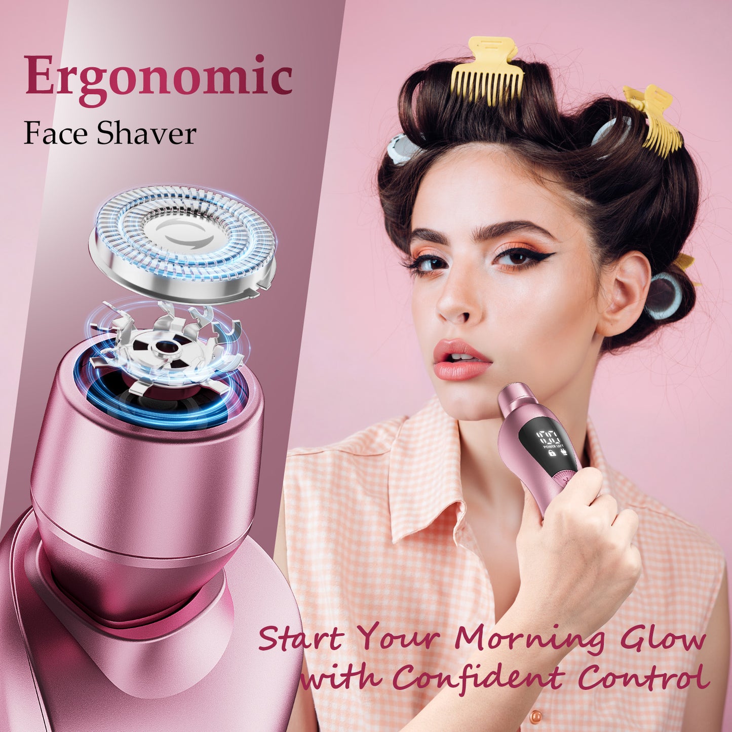 Skdwakiz Electric Razor for Women, 2-in-1 Womens Electric Razor, Rechargeable Cordless Bikini Trimmer Shaver, IPX7 Waterproof Wet Dry Body Pubic Hair Trimmer, Lady Shaver for Face, Underarm & Legs