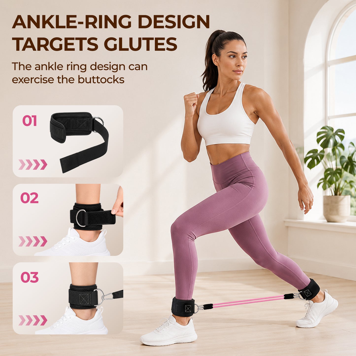 Pilates Bar Kit with Resistance Bands, Adjustable 3-Section Pilates Bar Kit, Stackable Bands Workout Equipment, Suitable for Arms, Waist, Hips & Legs, Home Exercise Fitness Equipment for Women & Men