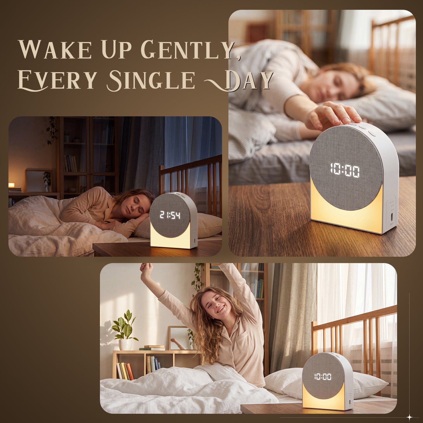 TCVOR 4 in 1 White Noise Machine with Bluetooth Speaker | Night Light | Digital Clock & Alarm, Multi-Function Sound Machine with 6 Soothing Sounds & Auto-Off Sleep Timer (15/30/60 Min)