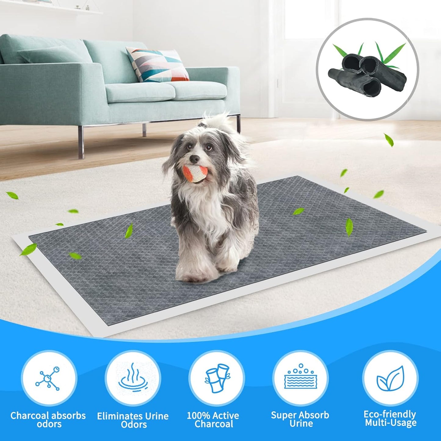 Skdwakiz Dog Pee Pads Extra Large 24" x 35", 20 Count Super Absorbent Charcoal Pee Pads for Dogs, Thicken Disposable Training Bed Pads for Pets, Doggies, Cats, Leak-Proof | Quick-Dry
