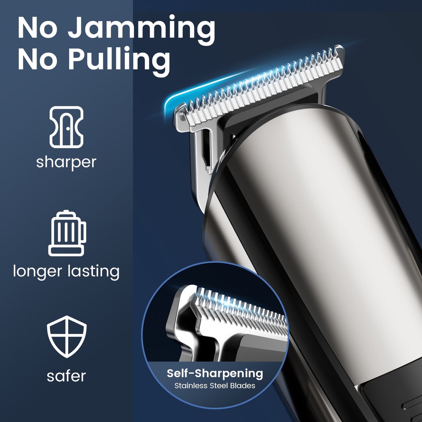 Nogroa Hair Trimmer for Men, Cordless Hair Clippers with Safety Lock, All in One Mens Grooming Kit for Hair, Mustache, Nose and Body, Waterproof Rechargeable Hair Trimmers, Gifts for Husband Father