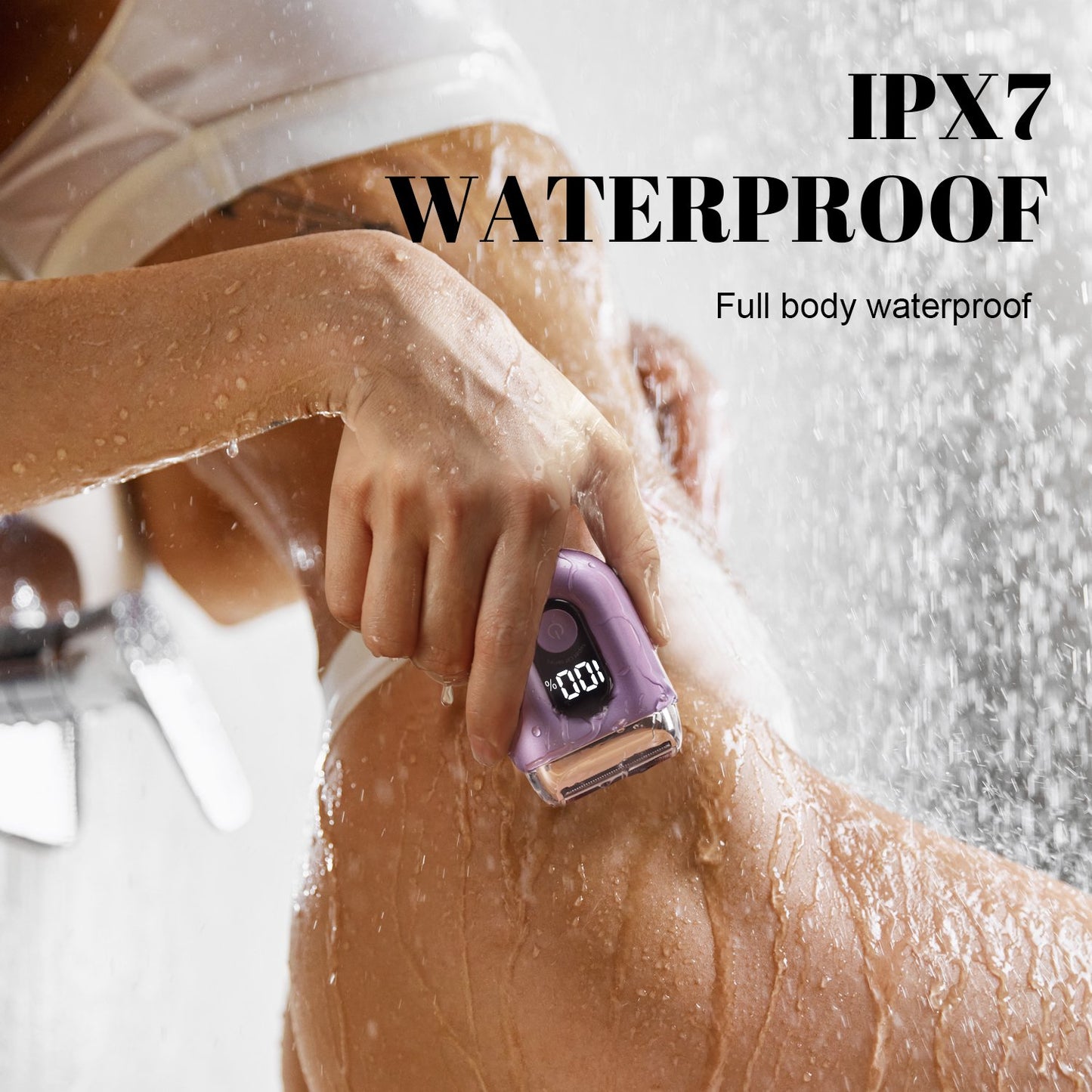 Nogroa Electric Razor for Women: Mini Electric Foil Shavers with IPX7 Waterproof Led Display - Rechargeable Bikini Trimmer - Cordless Portable Body Hair Trimmer for Underarm Leg Arm Face, Purple