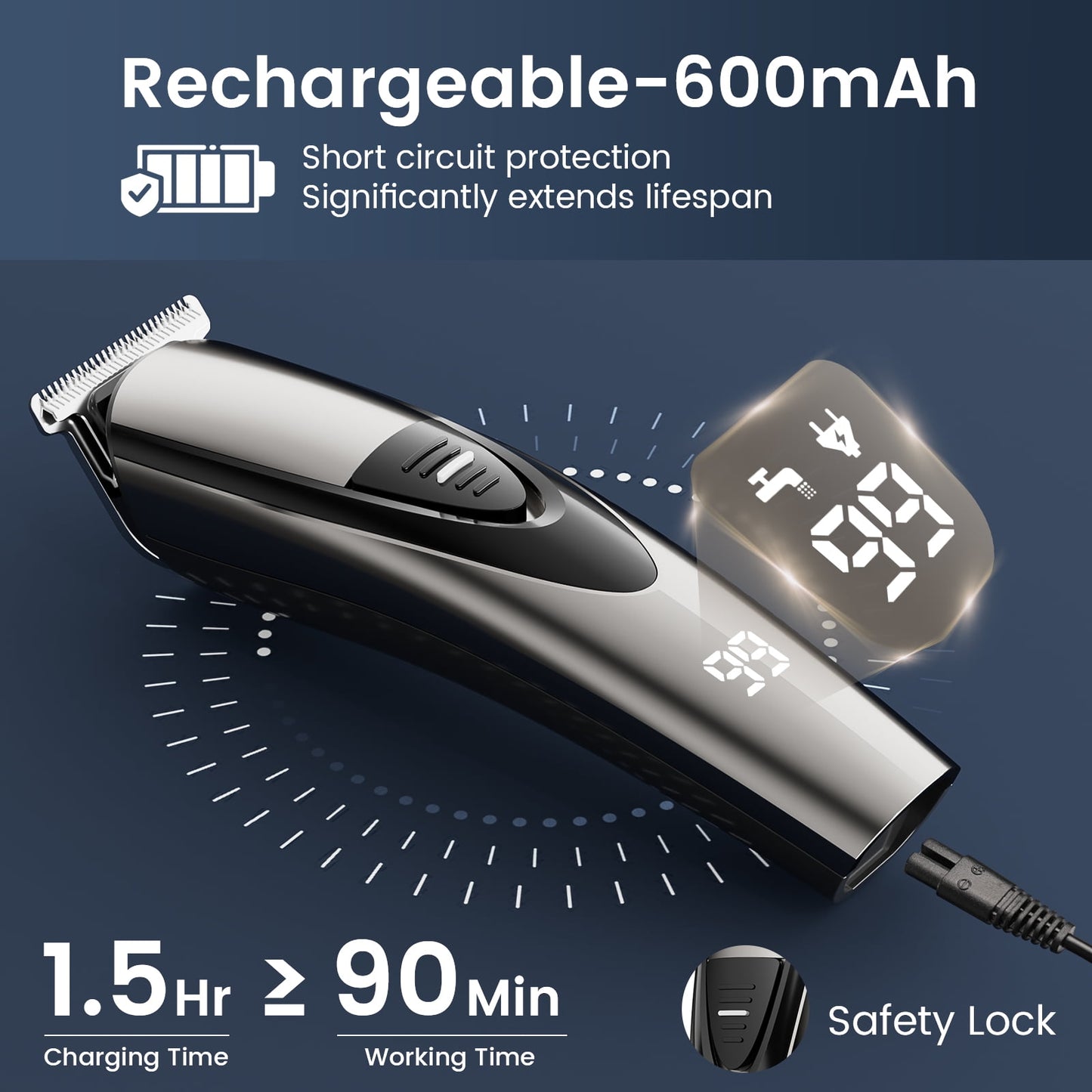 Nogroa Hair Trimmer for Men, Cordless Hair Clippers with Safety Lock, All in One Mens Grooming Kit for Hair, Mustache, Nose and Body, Waterproof Rechargeable Hair Trimmers, Gifts for Husband Father