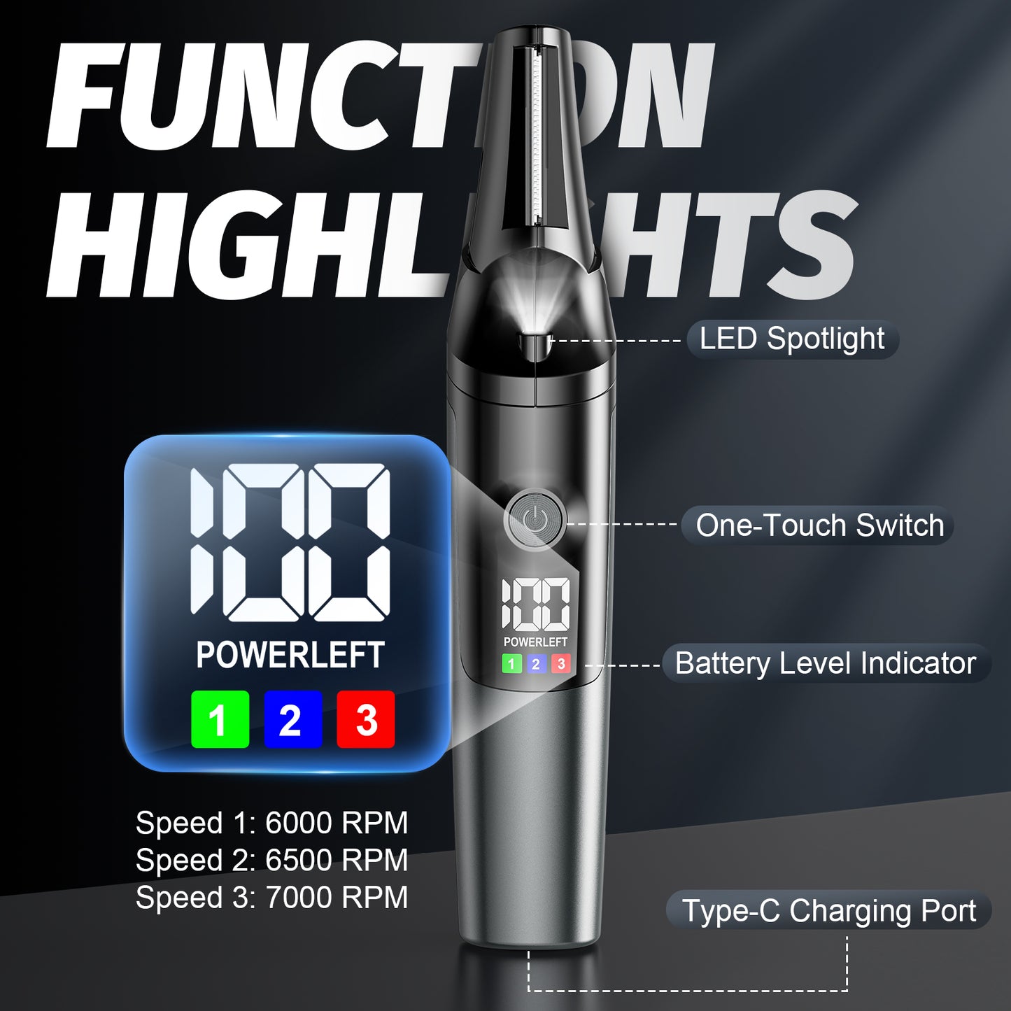 Arenviy Electric Body Trimmer for Men, No-Nick Pubic Hair Trimmer, Groin & Ball Shaver with 4 Combs, IPX6 Waterproof Body Groomer, Back Shaver for Men, LCD Display, LED Light & USB Rechargeable