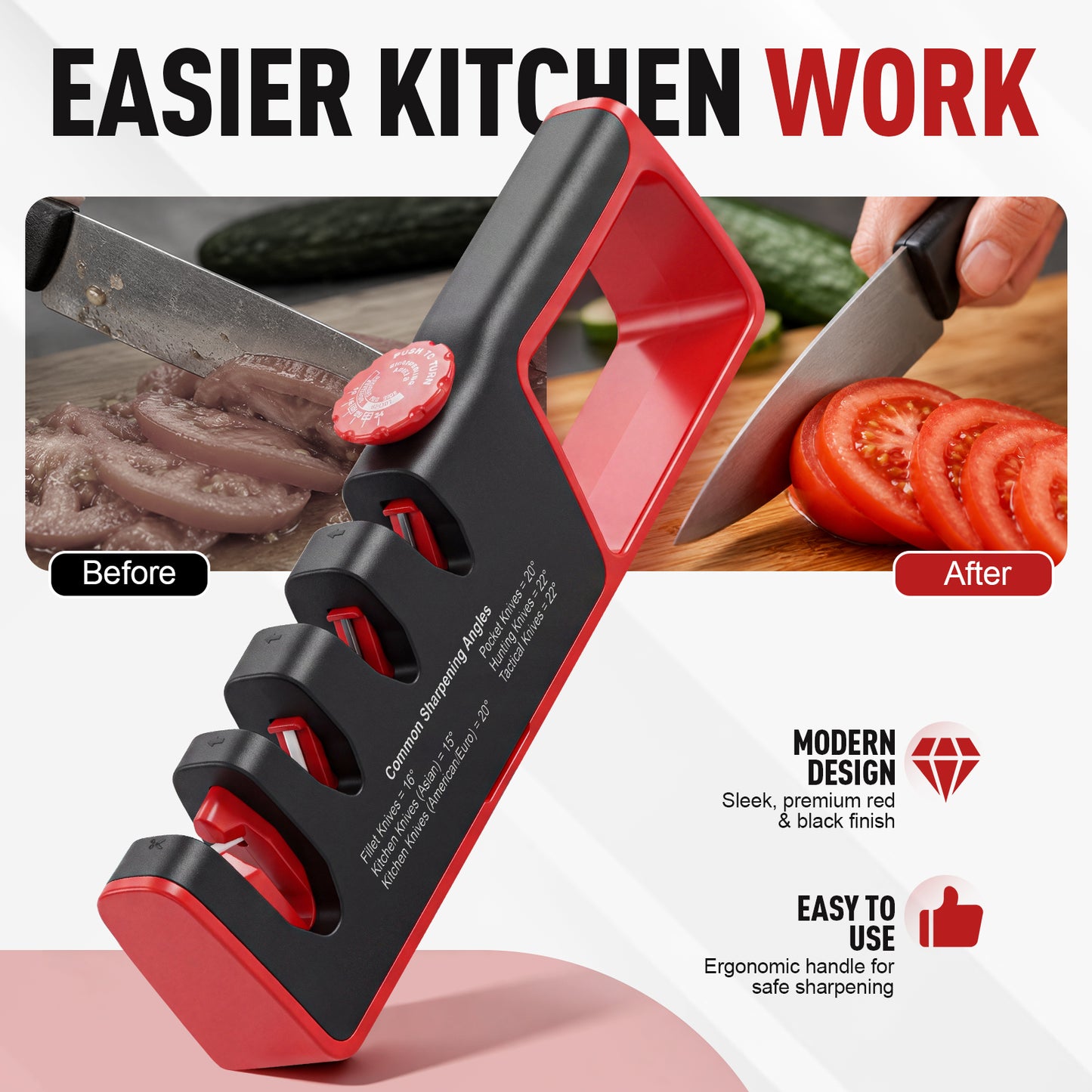 Arenviy 4-in-1 Knife Sharpener, 6 Precision 4-Stage Kitchen Knife Sharpener, Helps Repair, Restore, Polish Blades, Fits Most Knives and Scissors