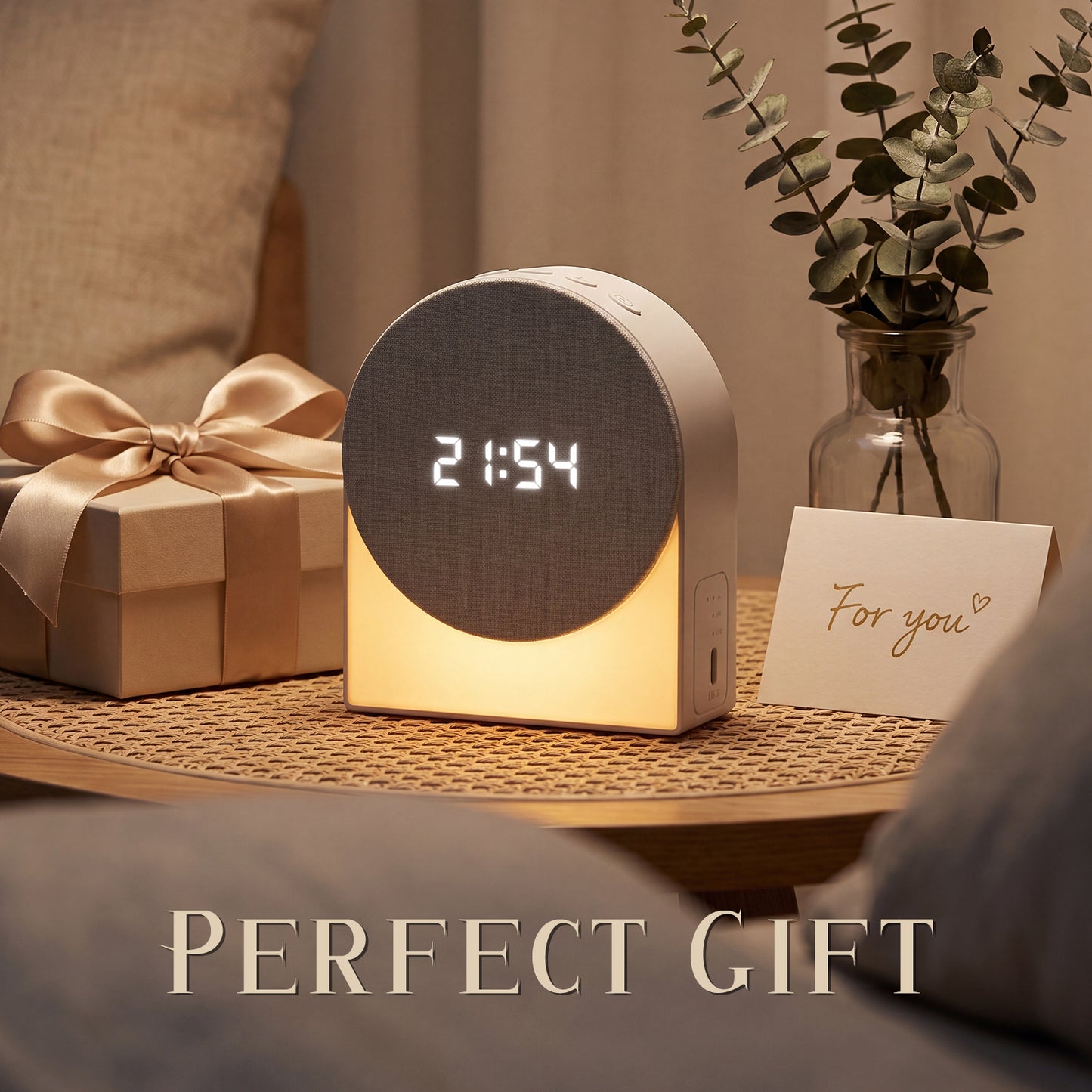 TCVOR 4 in 1 White Noise Machine with Bluetooth Speaker | Night Light | Digital Clock & Alarm, Multi-Function Sound Machine with 6 Soothing Sounds & Auto-Off Sleep Timer (15/30/60 Min)