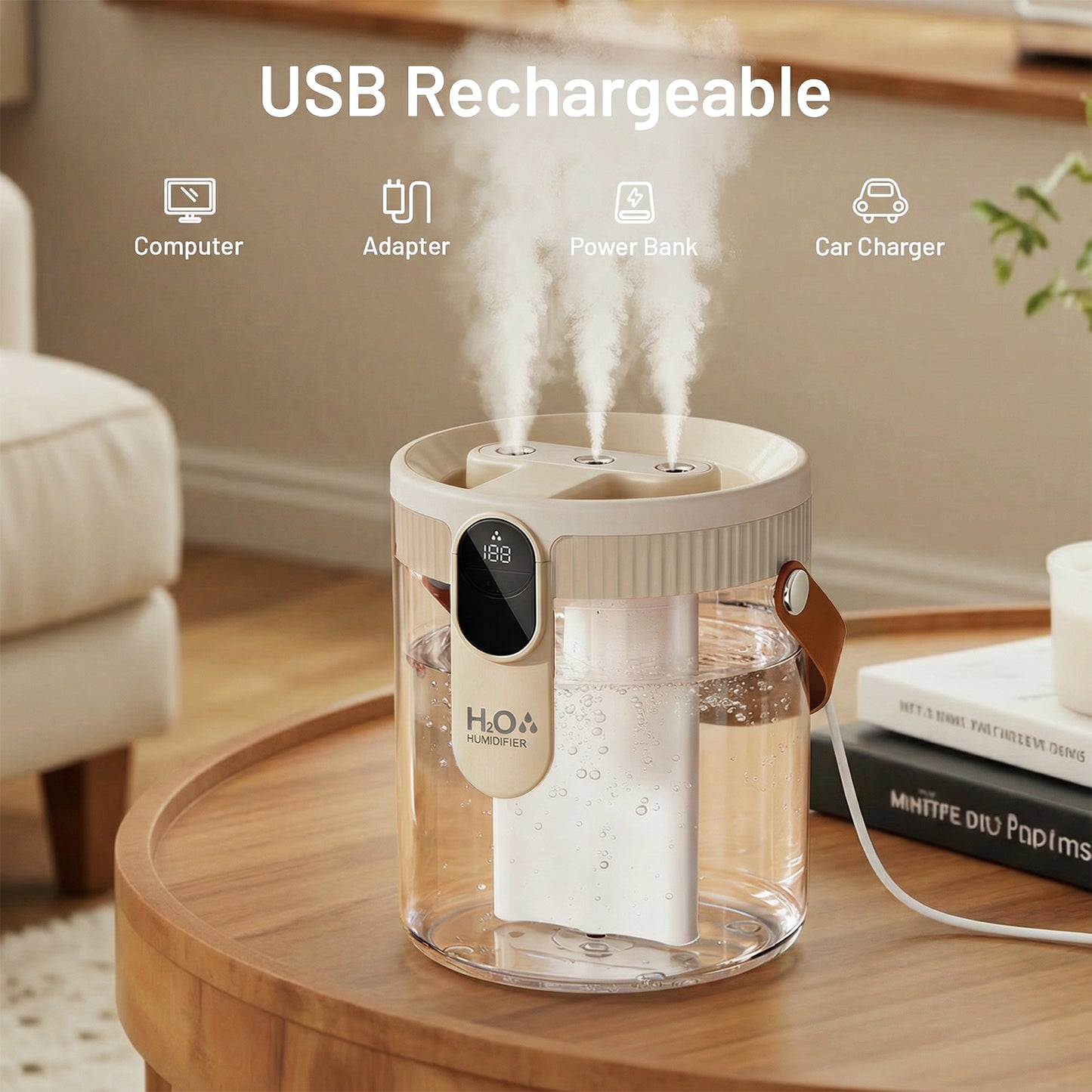 Humidifier for Room, 1.5L Cool Mist Top Fill Air Humidifier with 3 Mist Modes & Night Light, 25dB Quiet Portable Ultrasonic Humidifiers for Home, Bedroom