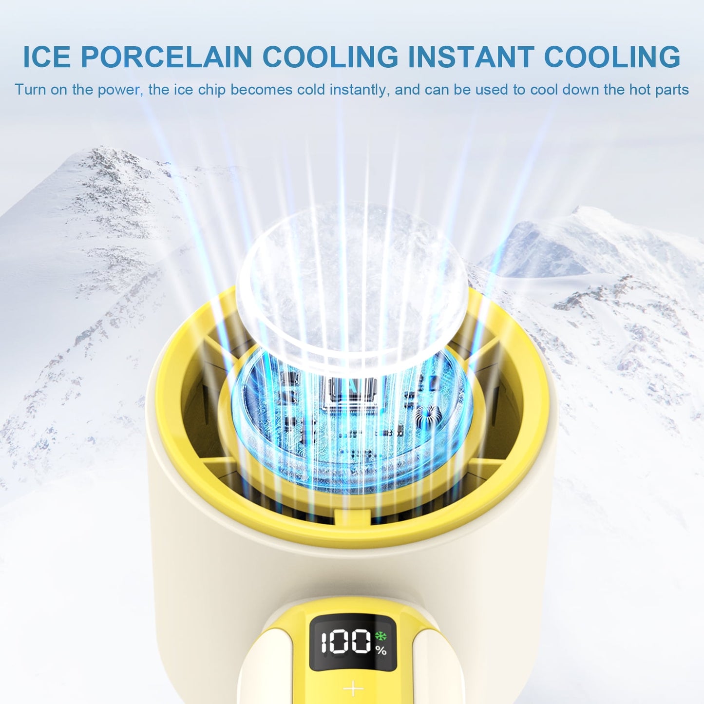Portable Handheld Fan, 100 Speed Electric Personal Fan Rechargeable with LED Display and Ice Sense Chip to Ice High-Speed Mini Turbo Fan for Outdoor Home