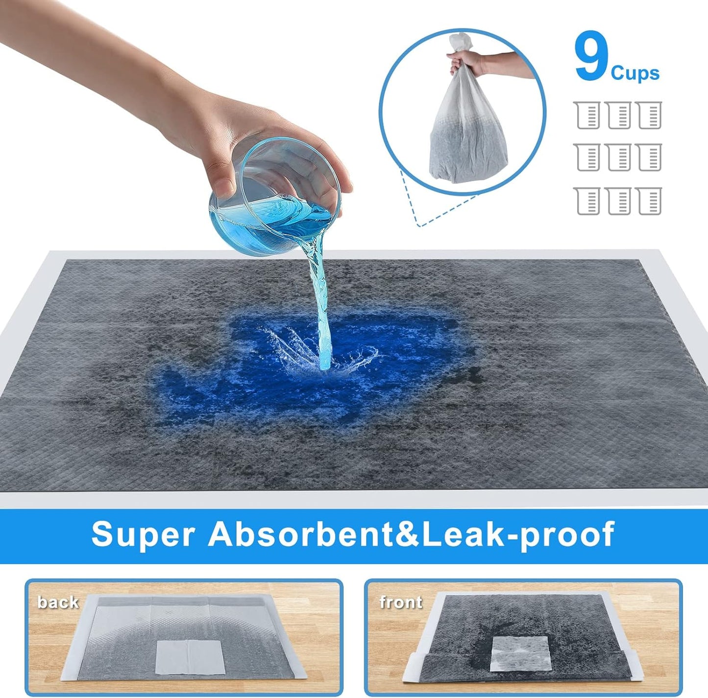 Skdwakiz Dog Pee Pads Extra Large 24" x 35", 20 Count Super Absorbent Charcoal Pee Pads for Dogs, Thicken Disposable Training Bed Pads for Pets, Doggies, Cats, Leak-Proof | Quick-Dry