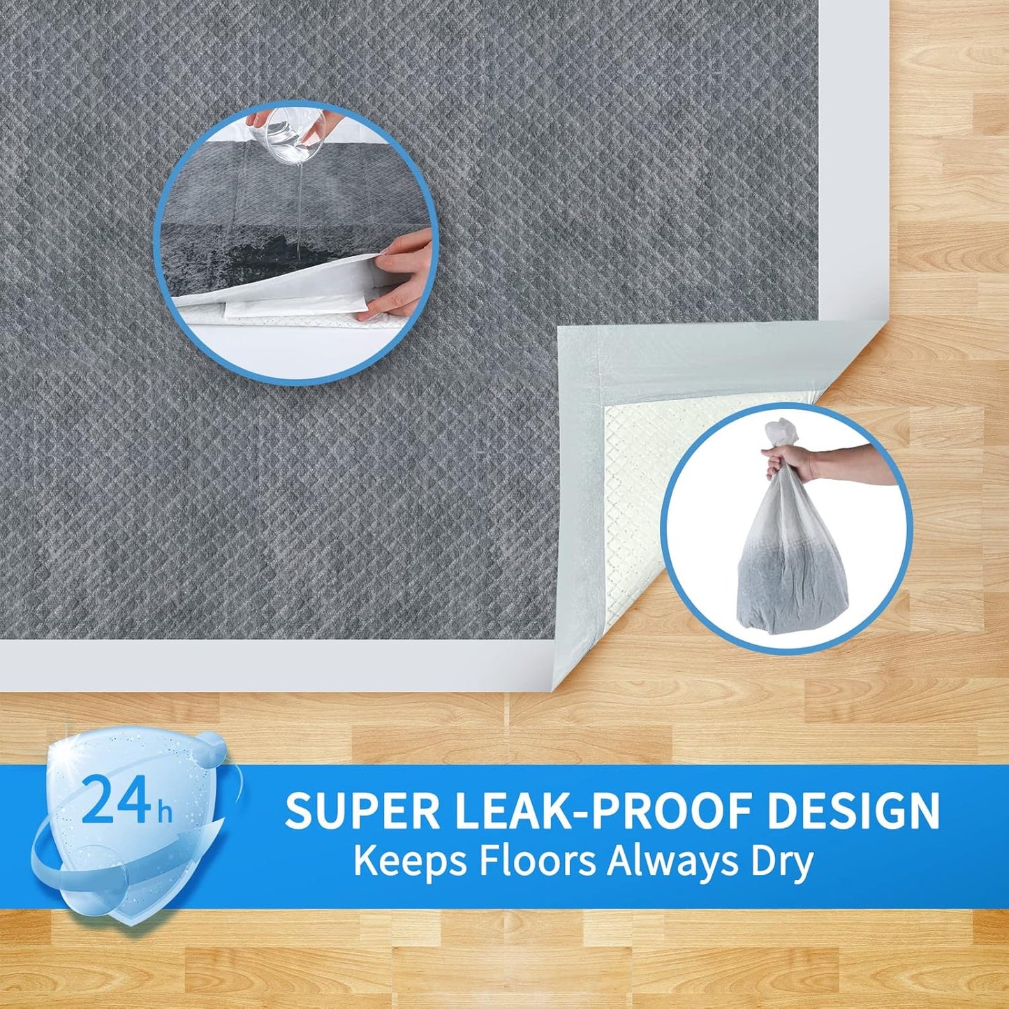 Skdwakiz Dog Pee Pads Extra Large 24" x 35", 20 Count Super Absorbent Charcoal Pee Pads for Dogs, Thicken Disposable Training Bed Pads for Pets, Doggies, Cats, Leak-Proof | Quick-Dry
