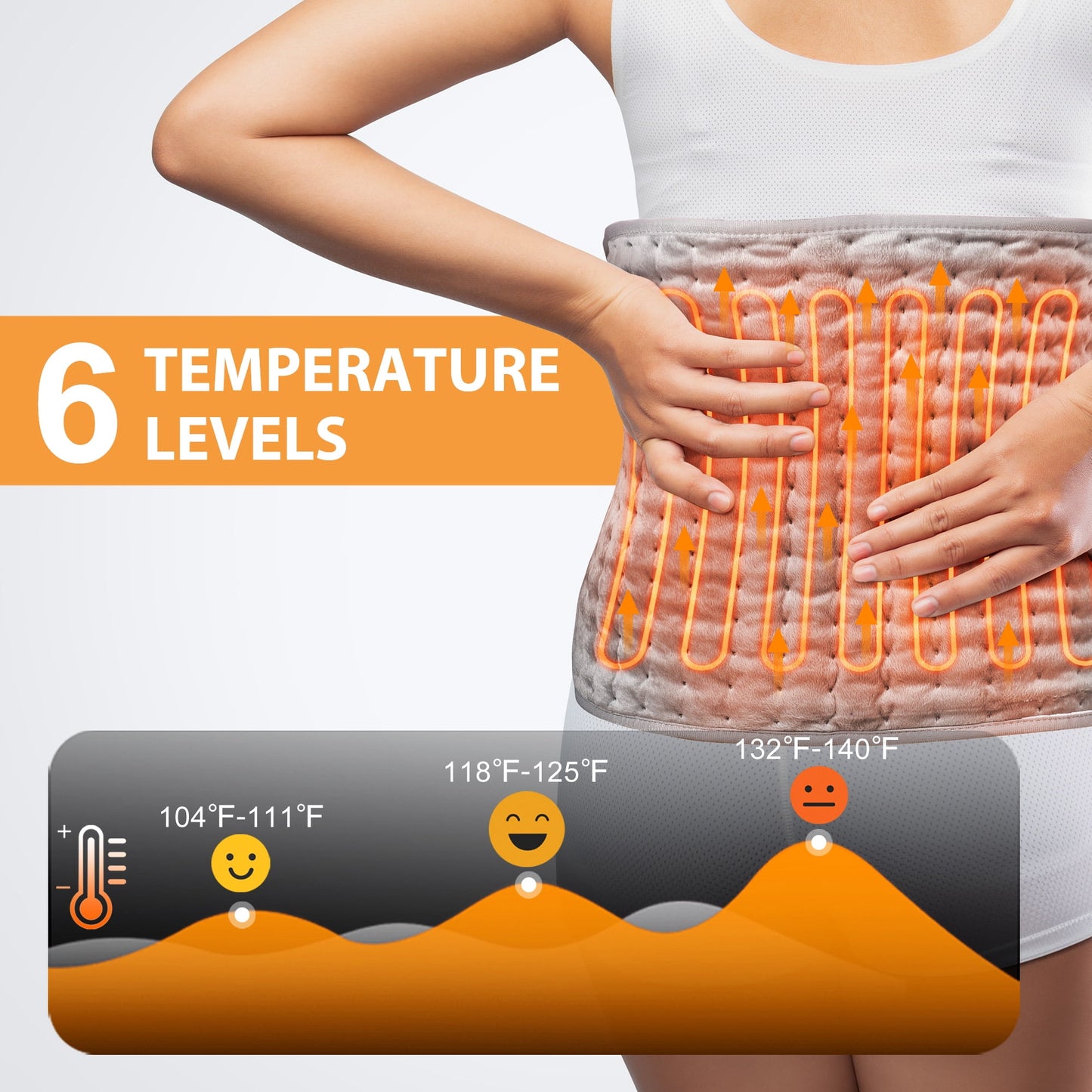 TCVOR Heating Pad for Deep Heat and Comfort, 12" x 24" Ultra Soft Flannel Electric Heating Pad with 6 Heat Settings, 4 Timer Auto Shut Off, Moist and Dry Heat Option, Machine Washable
