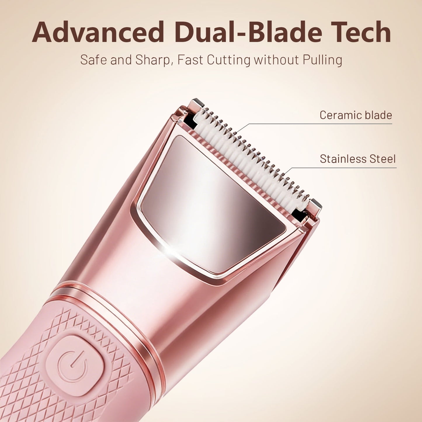 Bikini Trimmer for Women, Electric Razors, Cordless Shaver with Ceramic Blade, IPX7 Waterproof Lady Facial Razor, Portable Rechargeable Body Pubic Hair Trimmer, Idea for Face, Underarm & Legs
