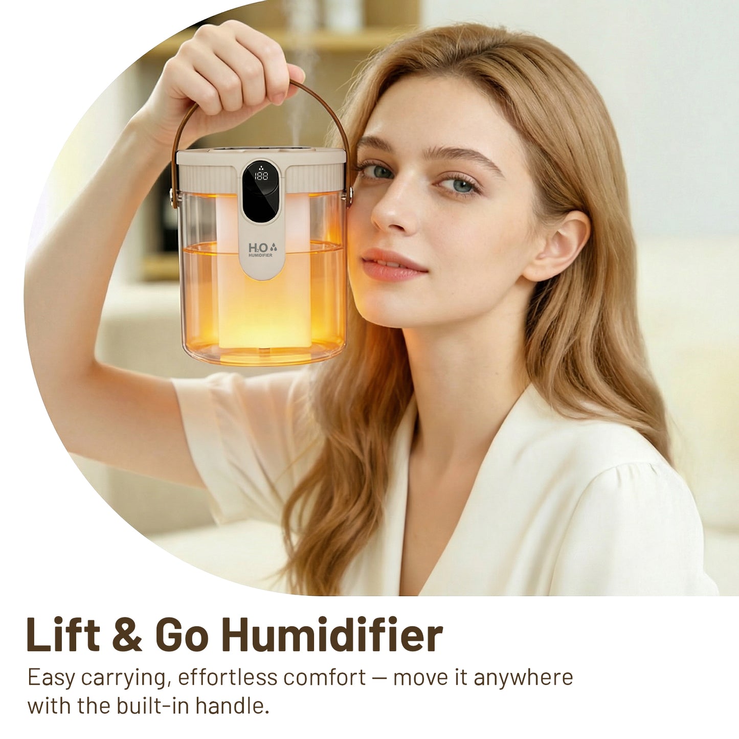 Humidifier for Room, 1.5L Cool Mist Top Fill Air Humidifier with 3 Mist Modes & Night Light, 25dB Quiet Portable Ultrasonic Humidifiers for Home, Bedroom