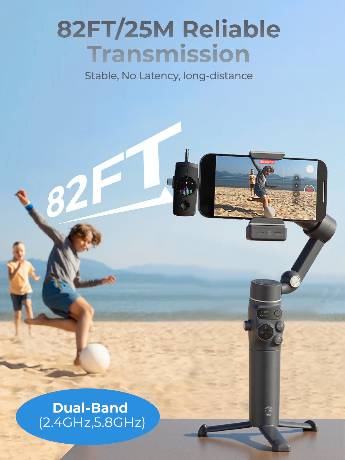 Skdwakiz 3 in 1 Wireless Lavalier Microphone: Professional Mini Mic for iPhone, Android, Camera - Lapel Microphone with Noise Canceling/Plug and Play/Real-Time Monitoring for Video Recording