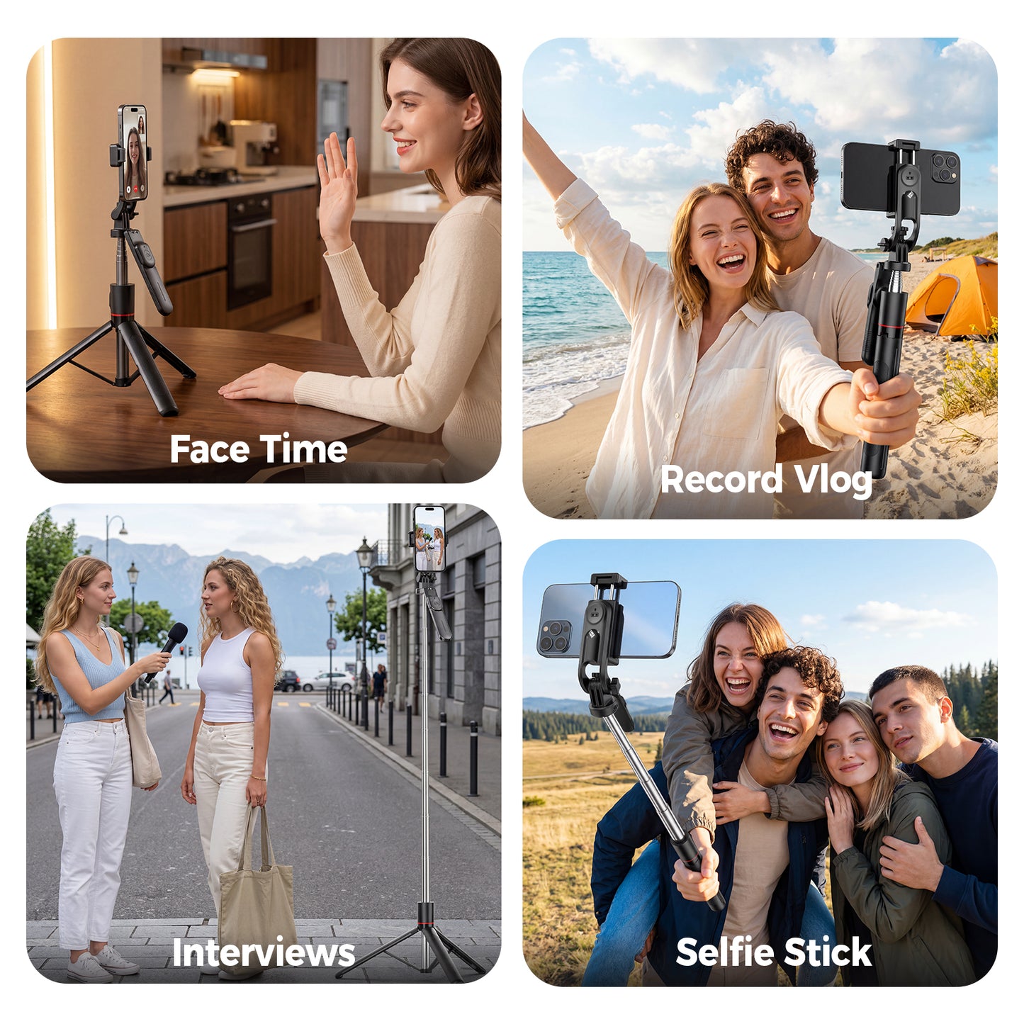 Arenviy Phone Selfie Stick - 67'' Extendable Selfie Stick Tripod with Bluetooth Remote & 2 Fill Light - 360°Rotation Portable Phone Tripod for Android, iOS