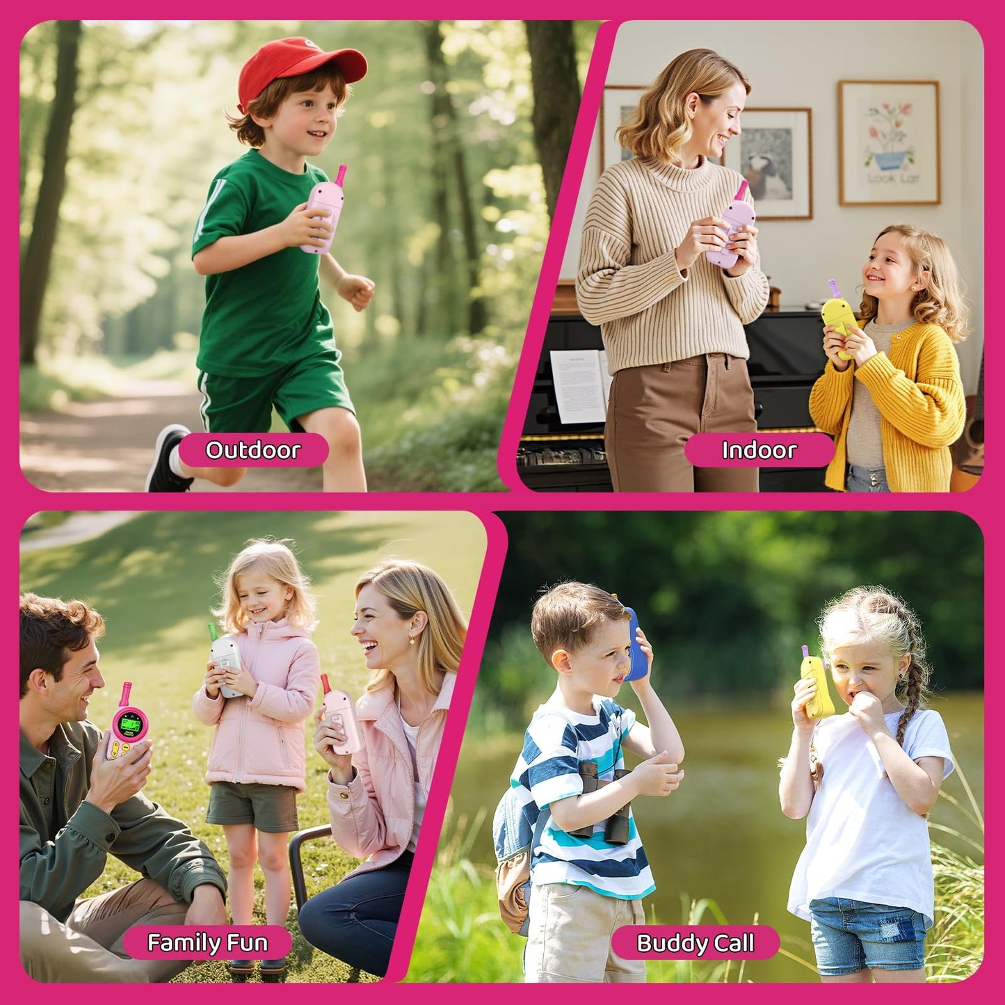 Skdwakiz Kids Walkie Talkies 2 Pack - 3KM Long Range Two-Way Radios Children's Toys with Flashlight, 22 Channels, Birthday Gifts for Boys and Girls 3+ Years