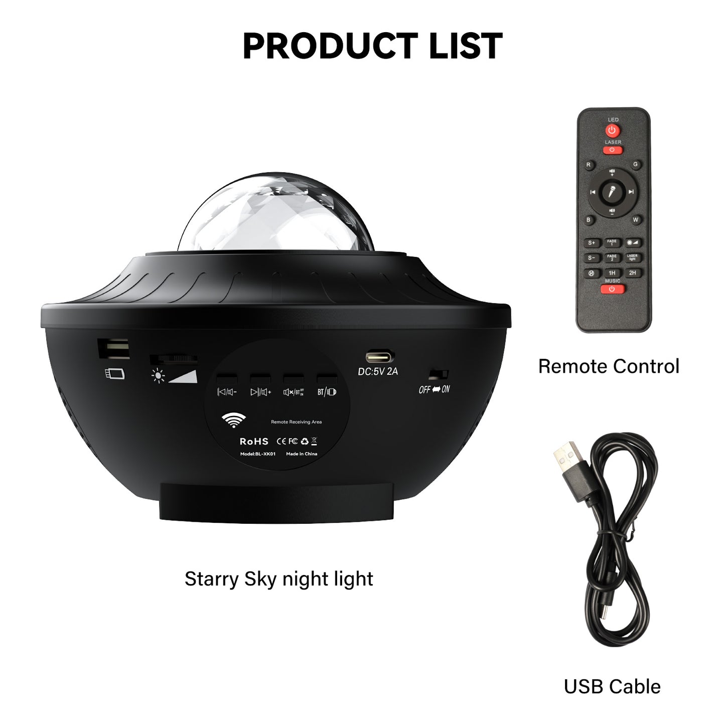 Stars Projector, Galaxy Light Projector for Bedroom 21 Effects Rotating Projection Night Light Ceiling Star Galaxy Projector with Bluetooth Timer and Remote Room Decor Lights for Kids Party
