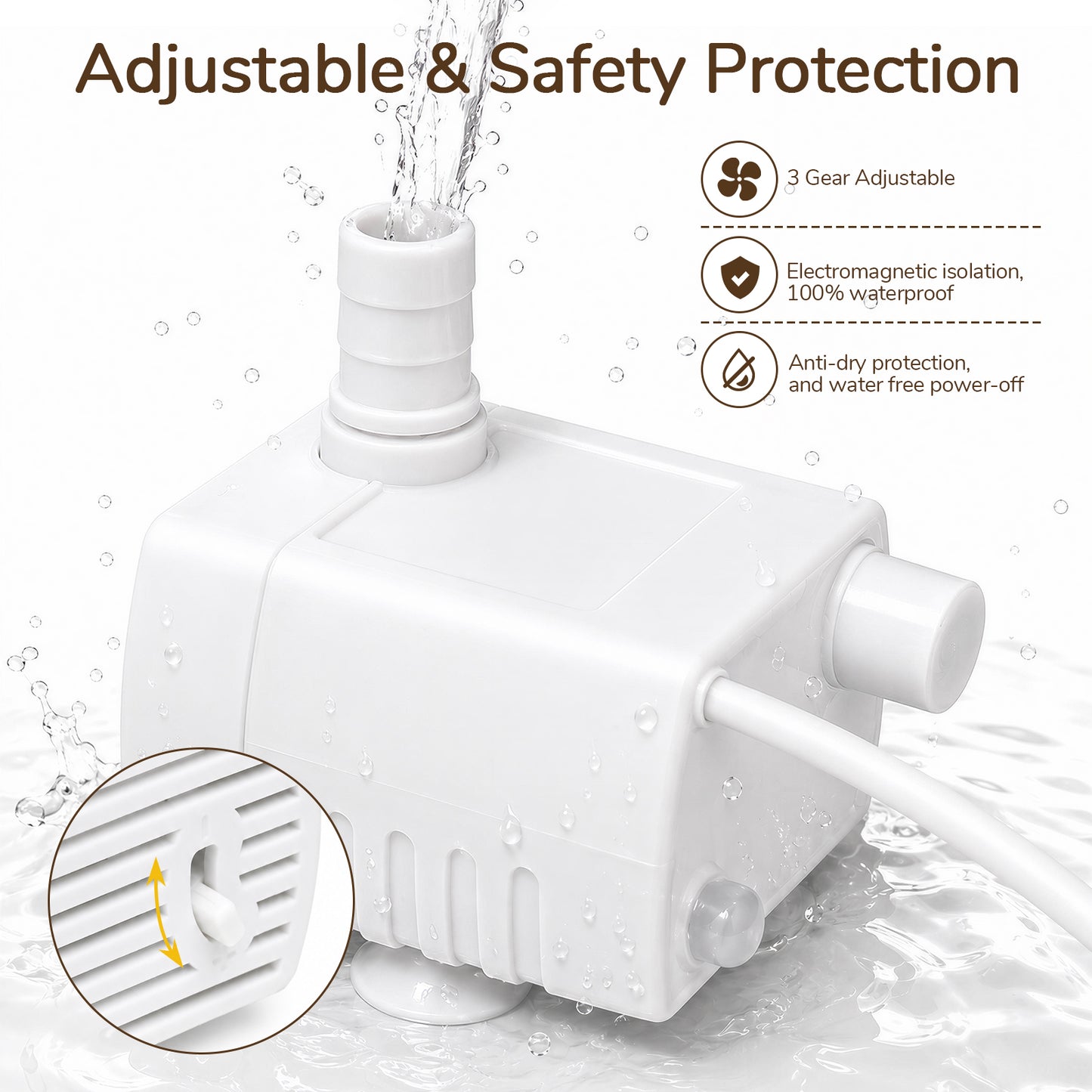 Skdwakiz 1.5L/51oz Cat Water Fountains for Drinking: Low Noise Automatic Pet Water Dispenser with 2 Water Flow Mode & Anti-Dry Burn - Cute Flower Shape Water Bowl for Cats and Dogs, Clear
