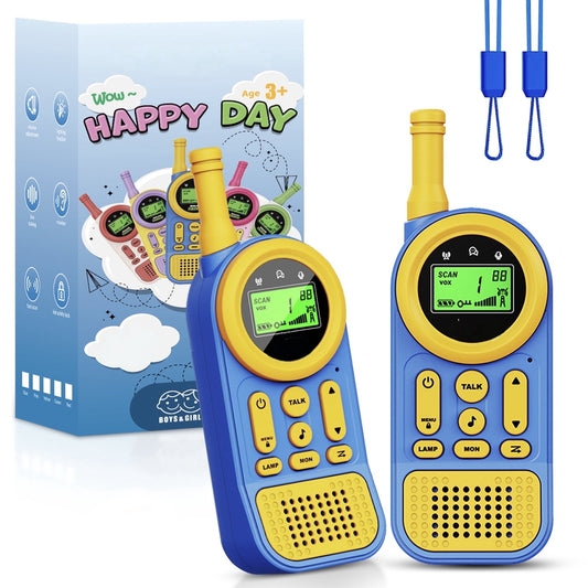Arenviy 2-Pack Multifunctional Toy Phone for Kids Ages 3–10, Toy Cell Phone with Flashlight & Lanyard, Christmas and Birthday Gifts for Boys & Girls, Blue