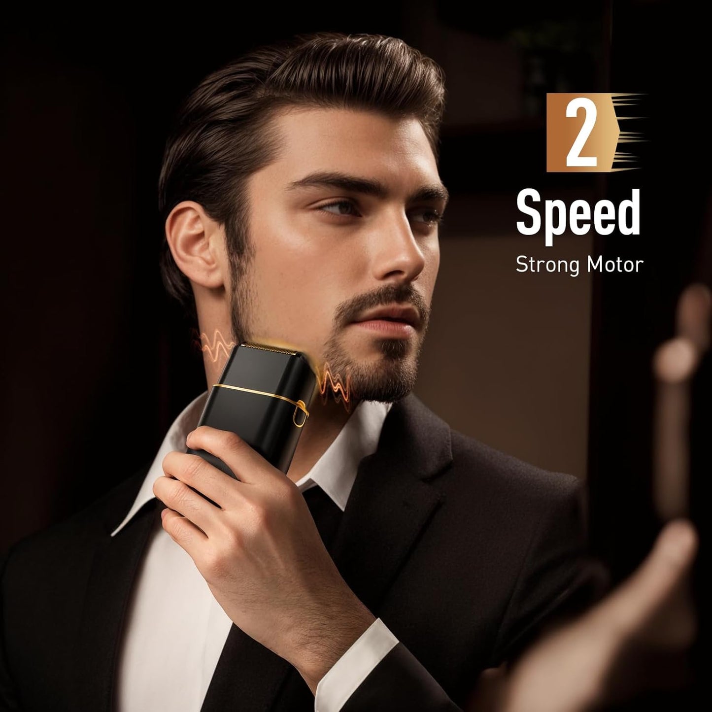 Nogroa Electric Shavers for Men, Cordless Electric Foil Razors with 2 Floating Blades LED Display IPX6 Waterproof Portbale Face Shaver, Professional Beard Trimmer for Home Travel